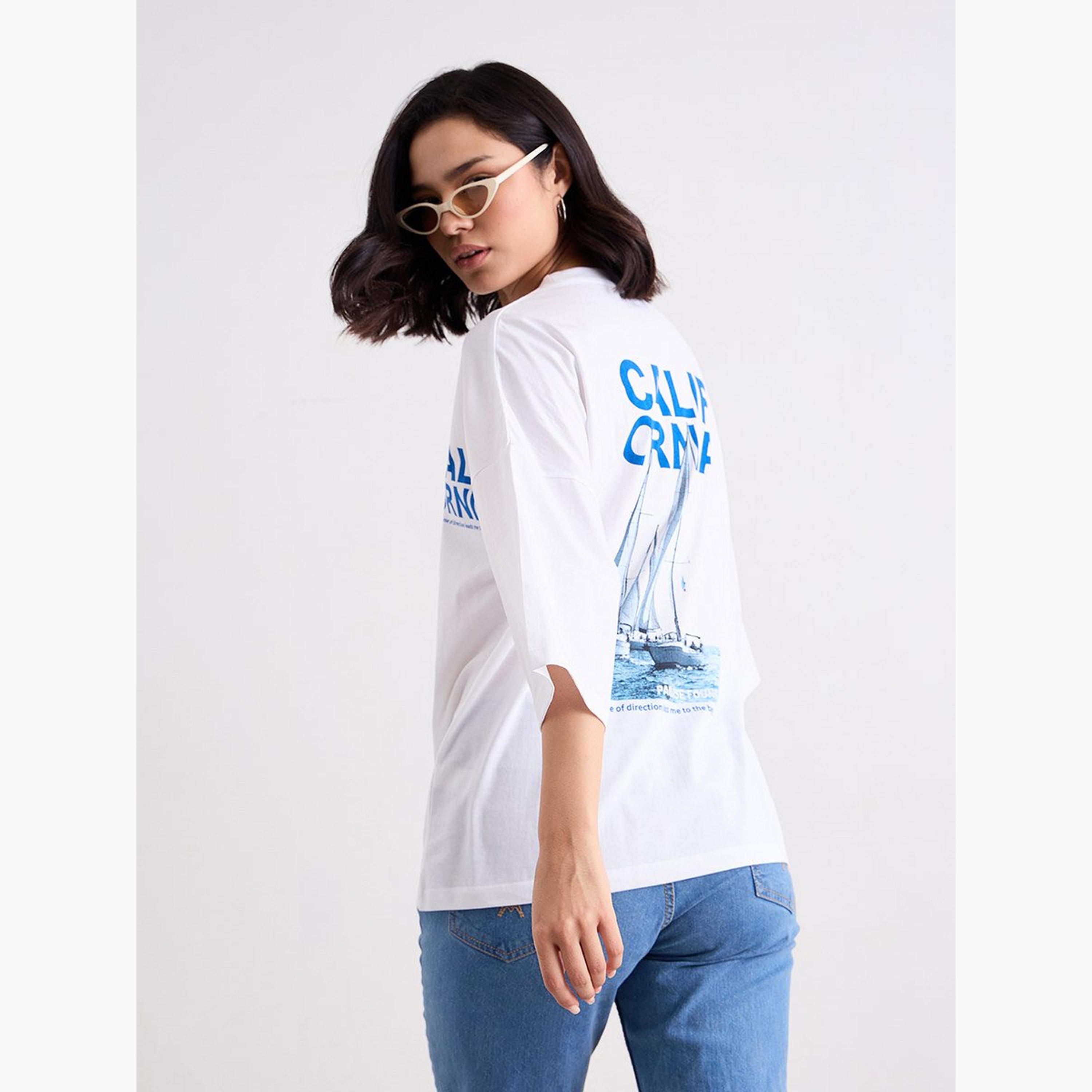 Styli Slogan Print Round Neck Oversized T-Shirt-women-clothing-tshirts-image-5
