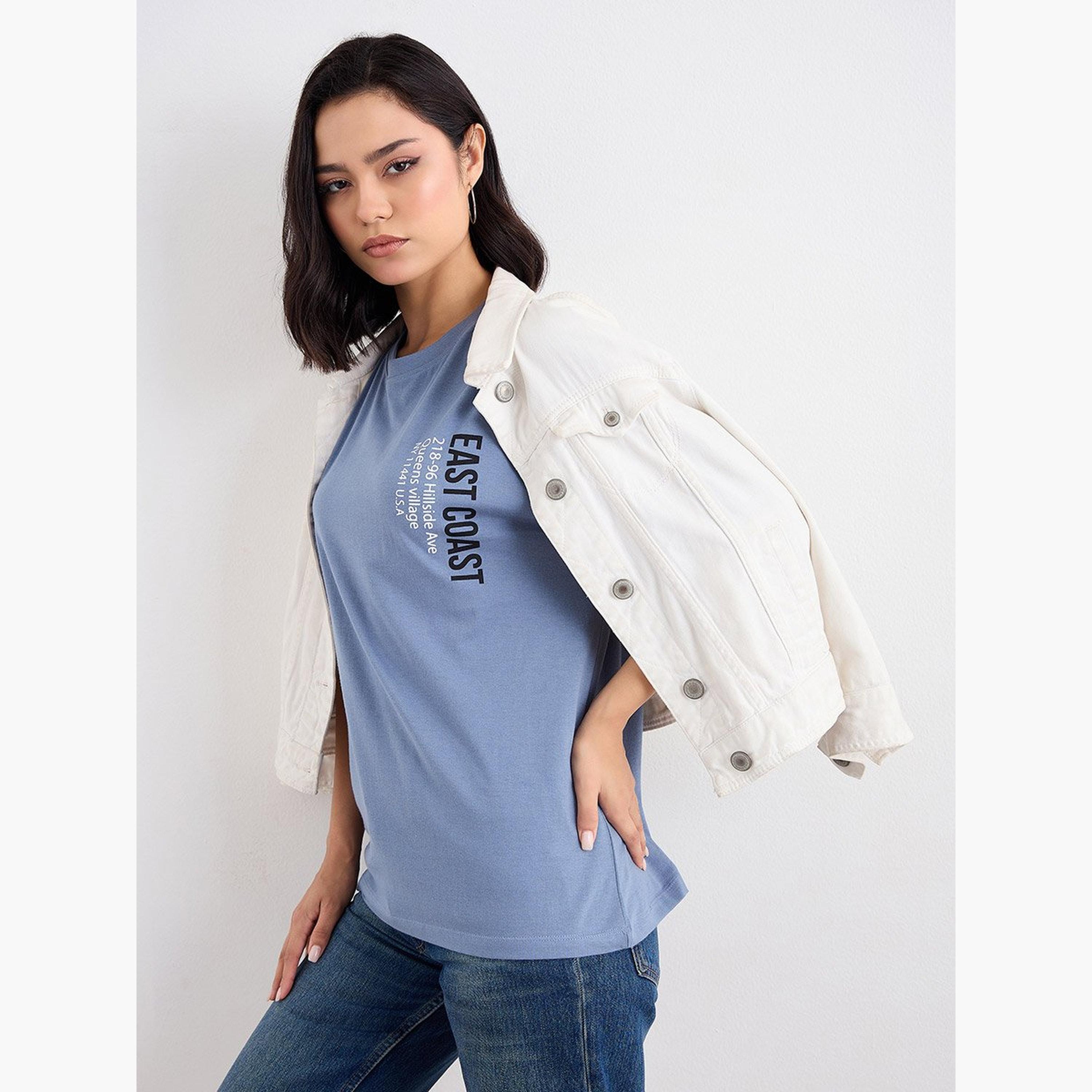 Styli Slogan Print Longline Oversized T-Shirt-women-clothing-tshirts-image-5