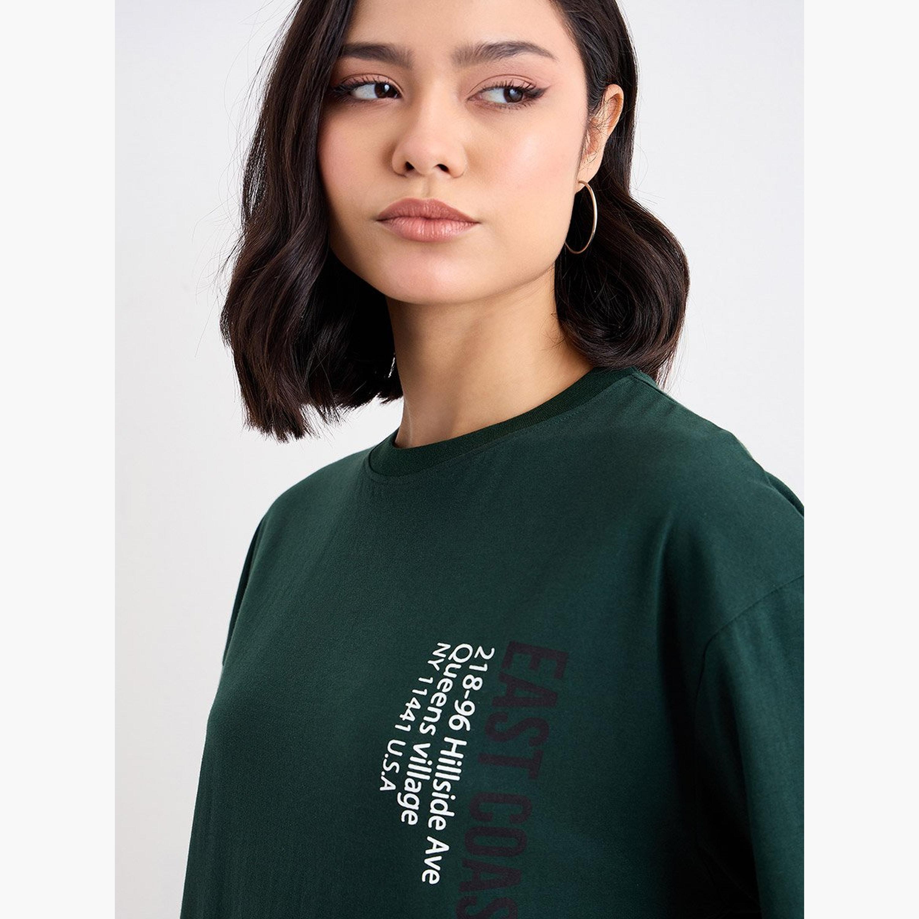 Styli Slogan Print Longline Oversized T-Shirt-women-clothing-tshirts-image-3