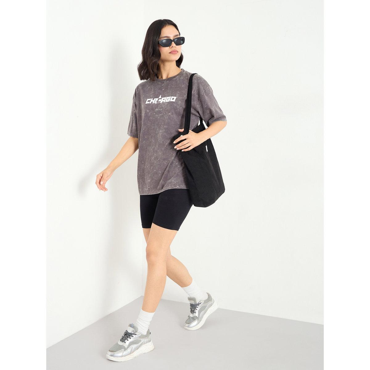 Styli Women Charcoal Oversized Acid Wash T-Shirt-women-clothing-tshirts-image-2