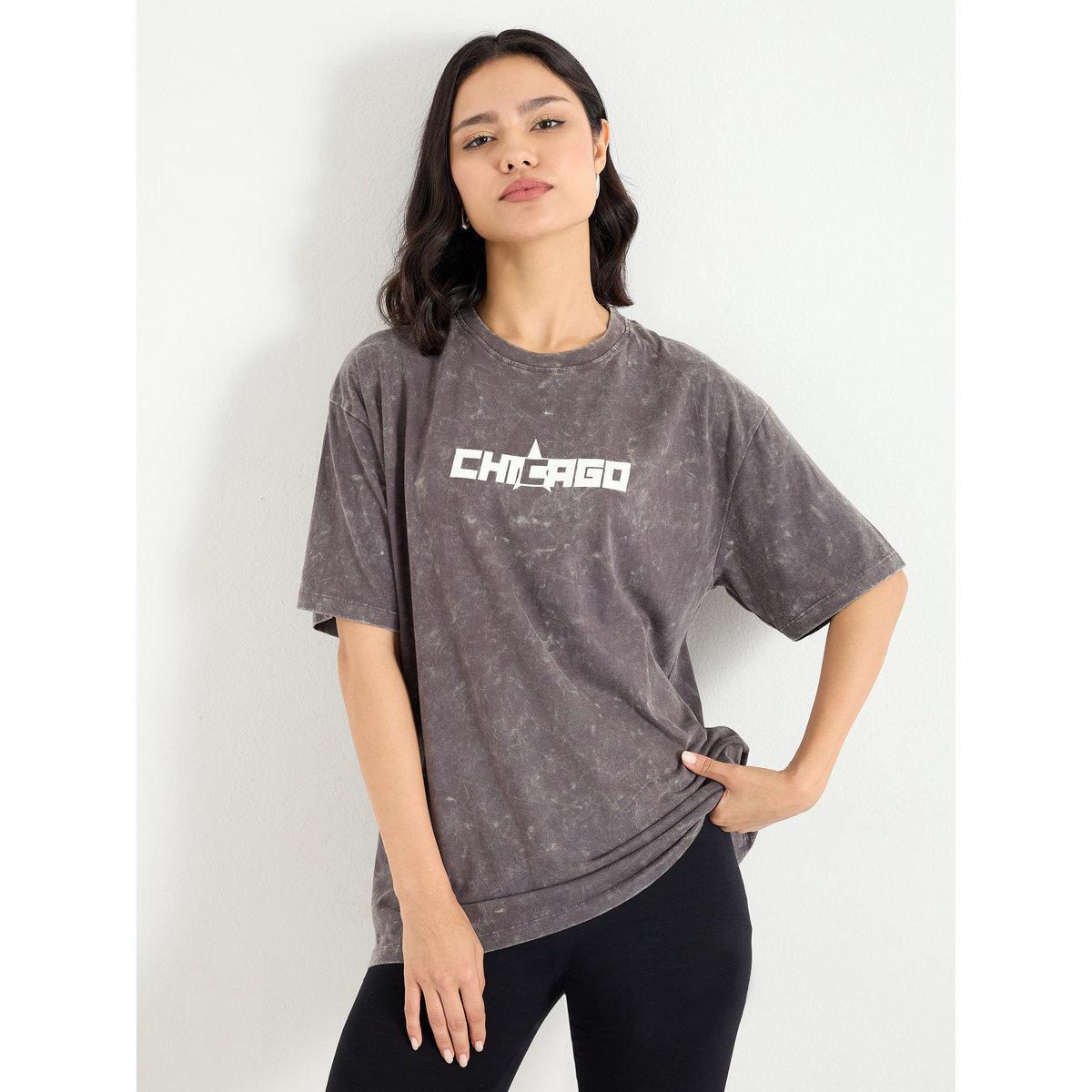 تيشيرت فضفاض بتفاصيل مشطوفة-women-clothing-tshirts-image-3
