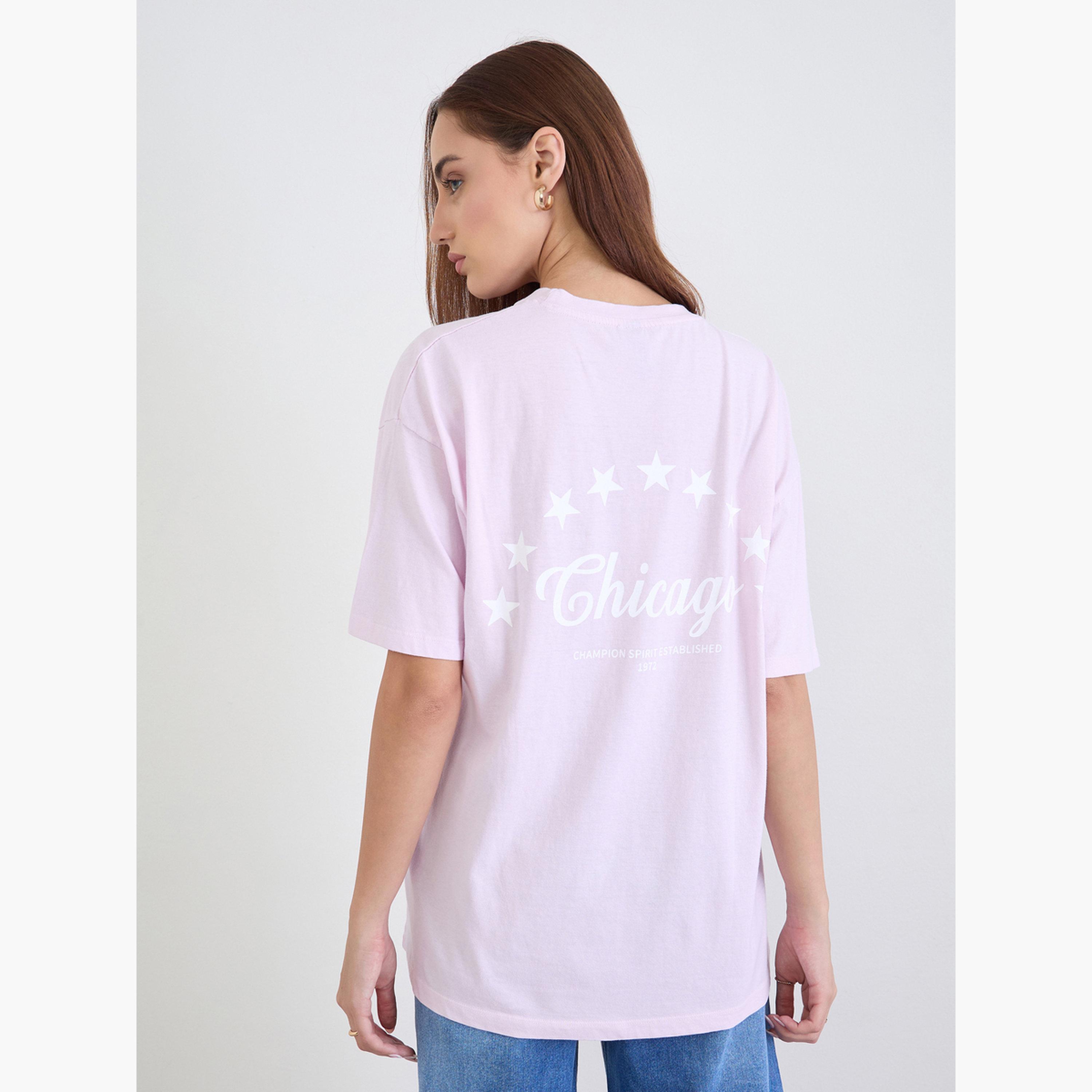 Styli Women Pink Oversized Acid Wash T-Shirt-women-clothing-tshirts-image-5