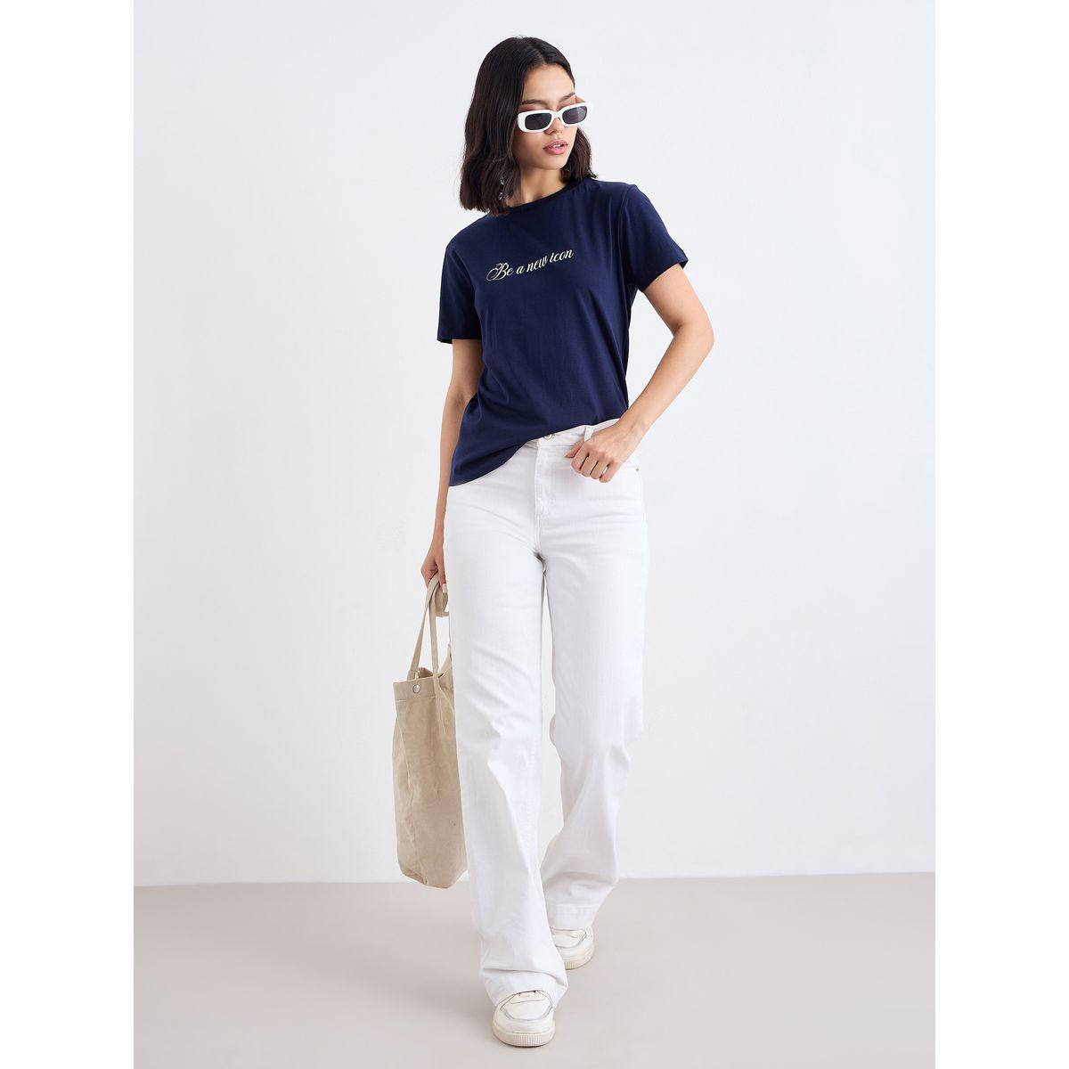 Styli Embroidered Slogan Short Sleeves T-Shirt-women-clothing-tshirts-image-1