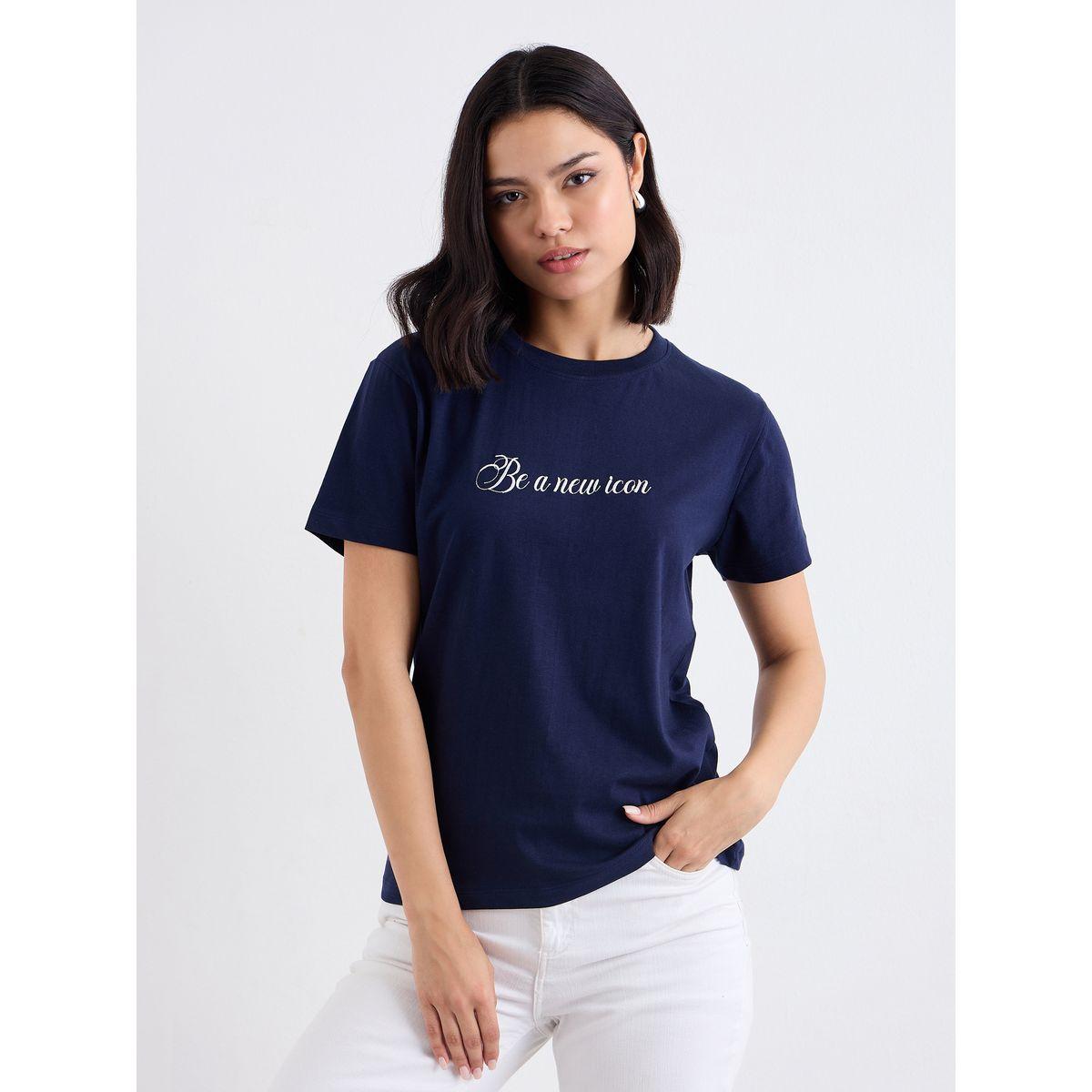 Styli Embroidered Slogan Short Sleeves T-Shirt-women-clothing-tshirts-image-2