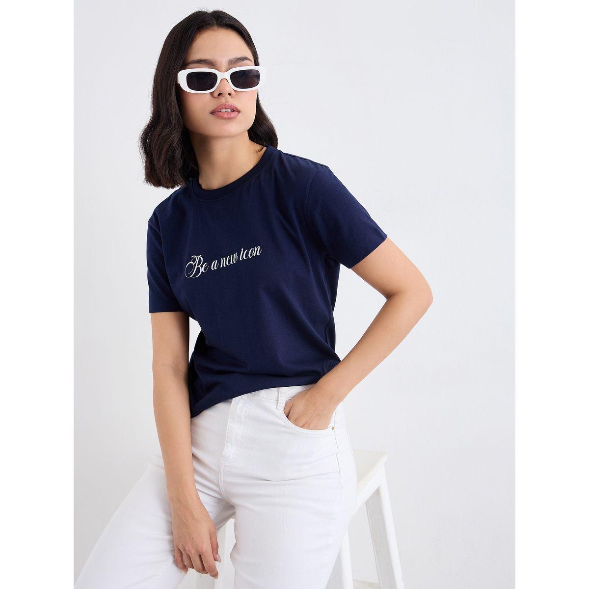 Styli Embroidered Slogan Short Sleeves T-Shirt-women-clothing-tshirts-image-5