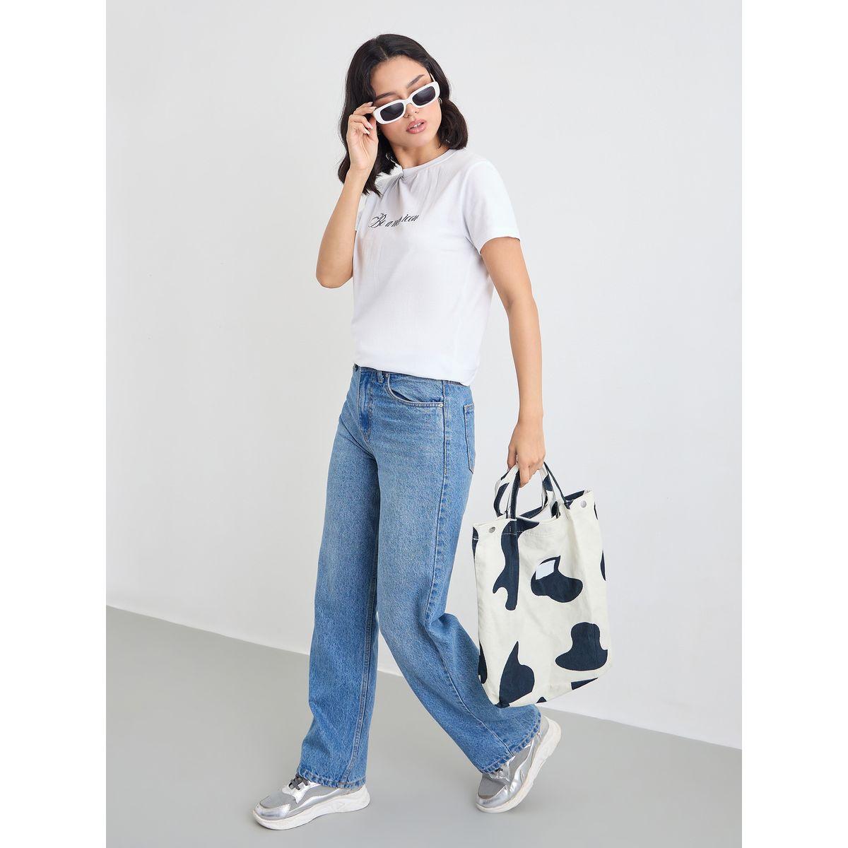 Styli Embroidered Slogan Short Sleeves T-Shirt-women-clothing-tshirts-image-1