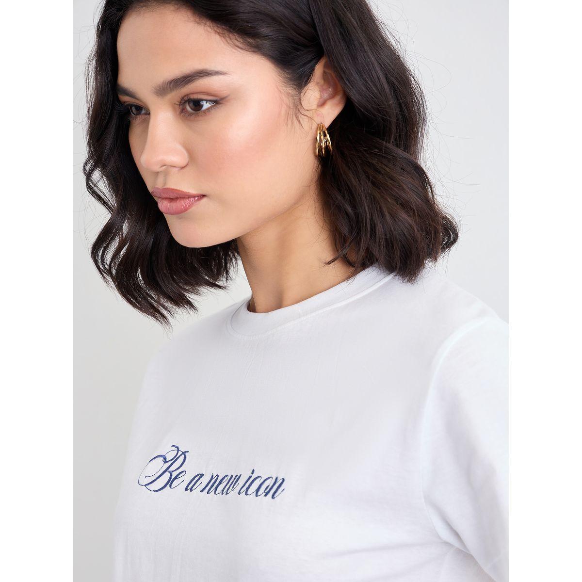 Styli Embroidered Slogan Short Sleeves T-Shirt-women-clothing-tshirts-image-3