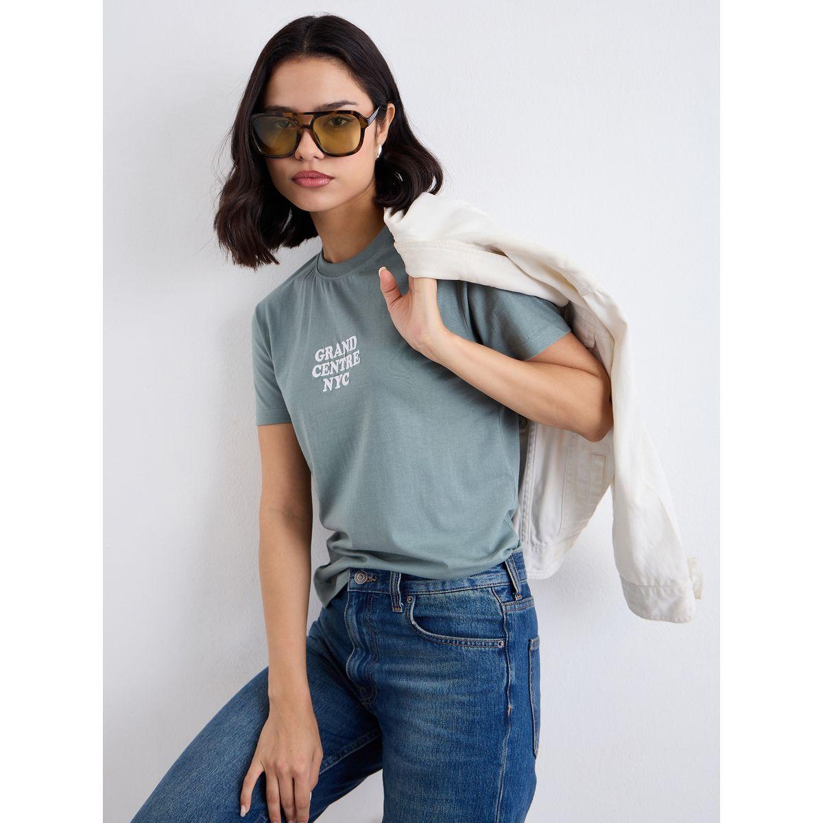Styli Embroidered Detail Regular Fit T-Shirt-women-clothing-tshirts-image-5