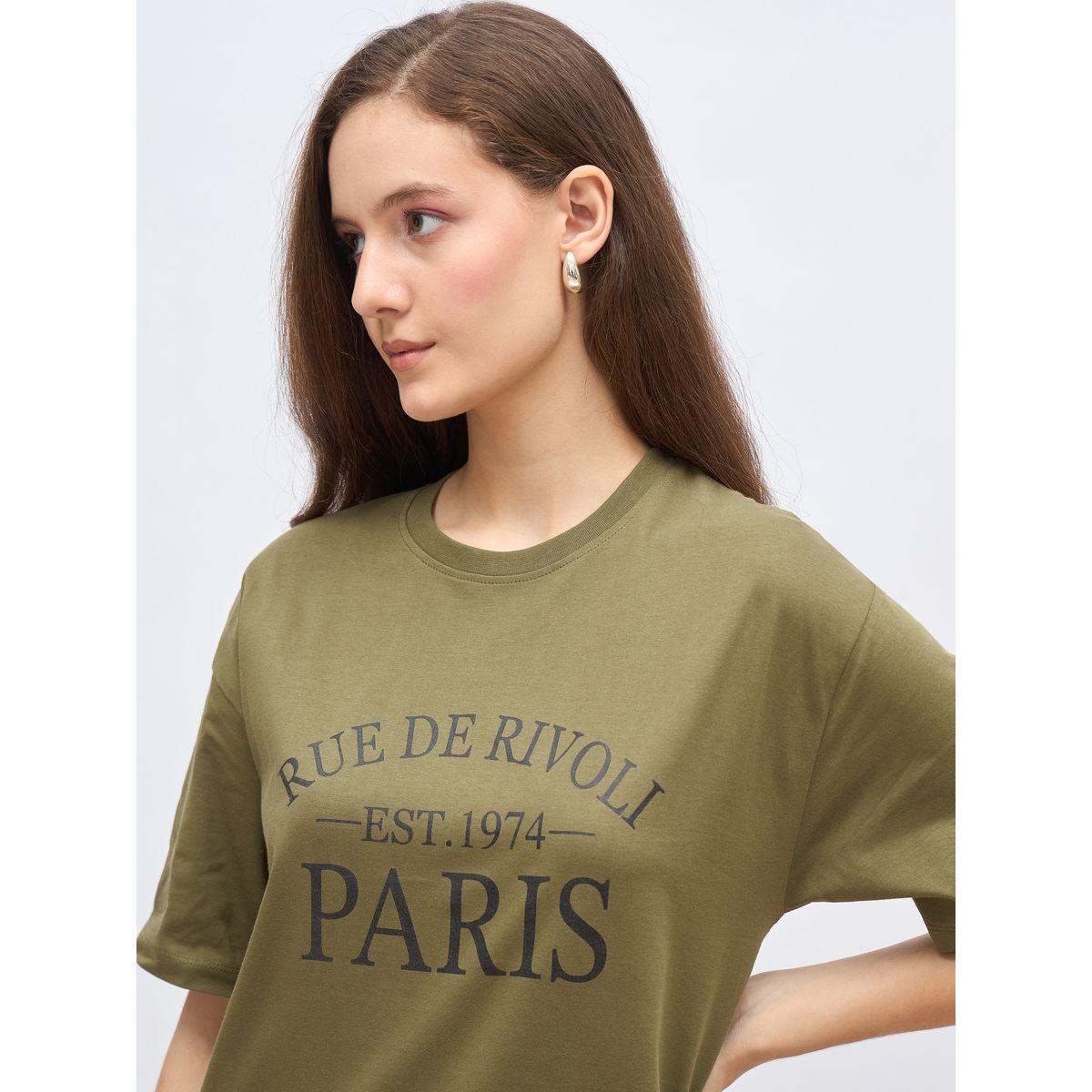 Styli Slogan Print Oversized T-Shirt with Dropped Shoulder-women-clothing-tshirts-image-4