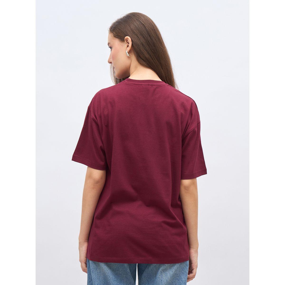 Styli Slogan Print Oversized T-Shirt with Dropped Shoulder-women-clothing-tshirts-image-5
