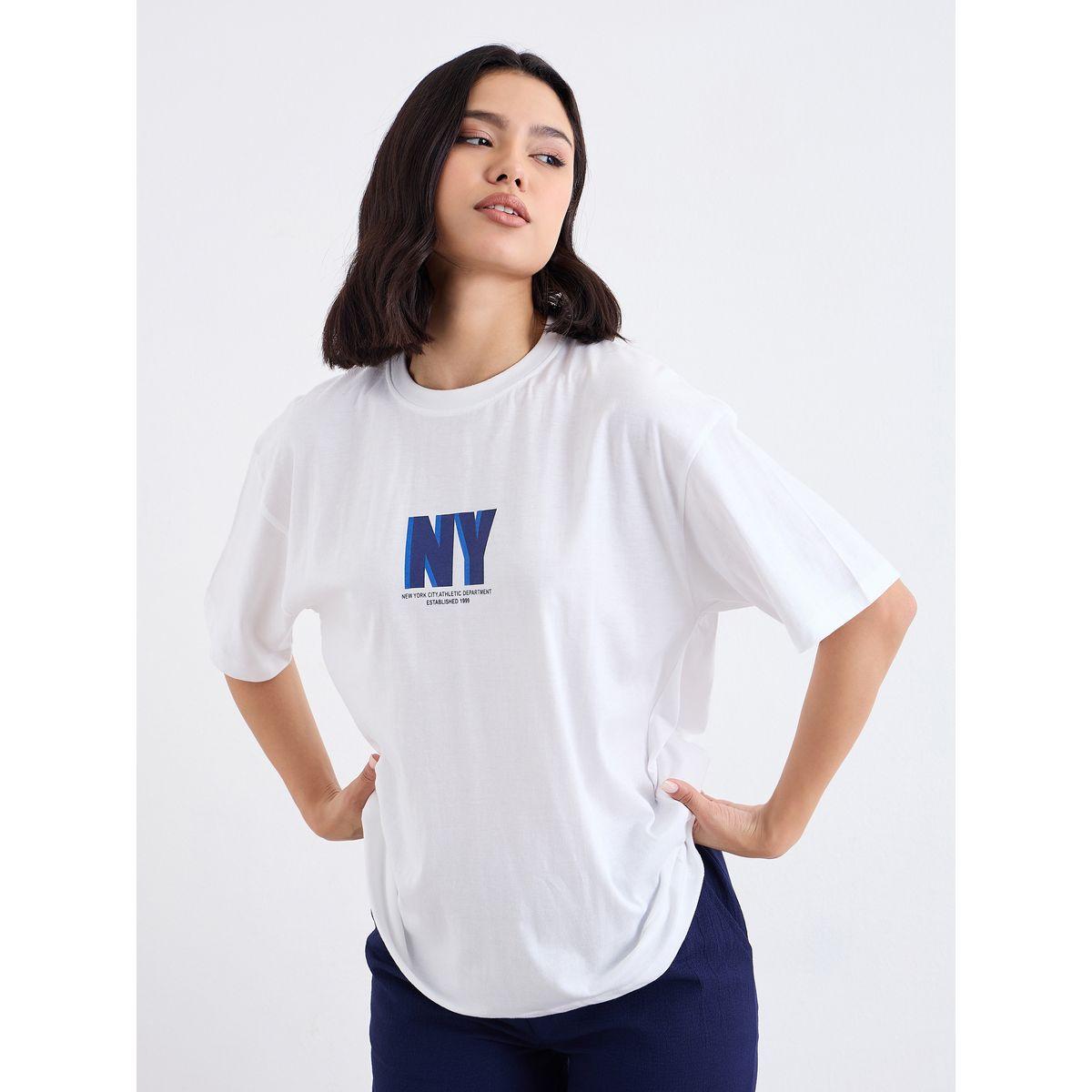 تيشيرت فضفاض بطبعة كتابة-women-clothing-tshirts-image-2