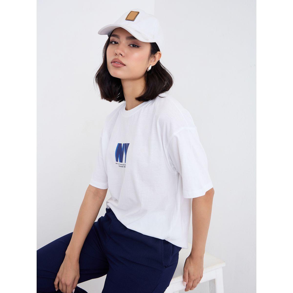 Styli Slogan Print Oversized Longline T-Shirt-women-clothing-tshirts-image-5