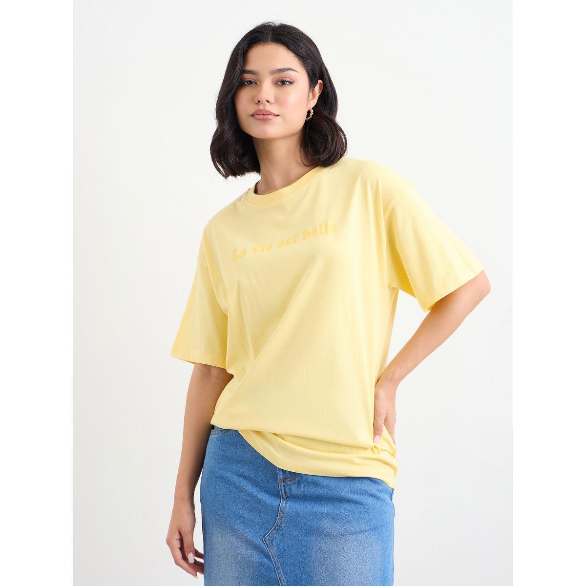 Styli Slogan Print Longline Oversized T-Shirt-women-clothing-tshirts-image-2