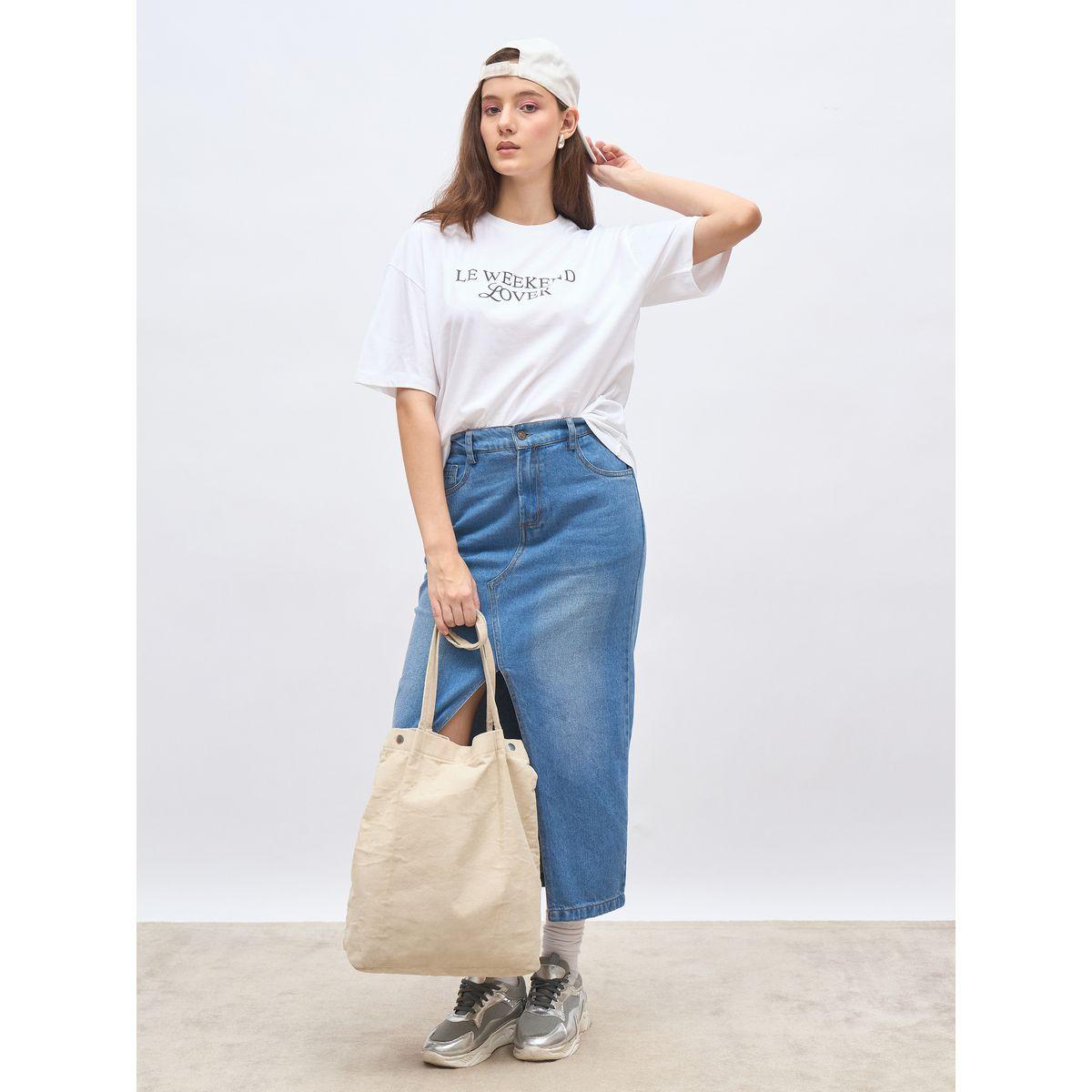 Styli Women White Slogan Print Oversized T-Shirt-women-clothing-tshirts-image-1