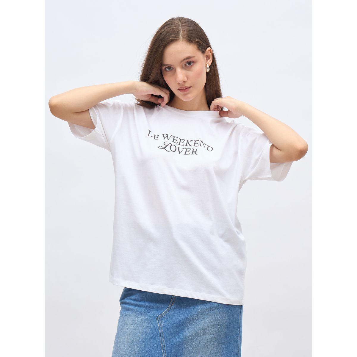 Styli Women White Slogan Print Oversized T-Shirt-women-clothing-tshirts-image-2