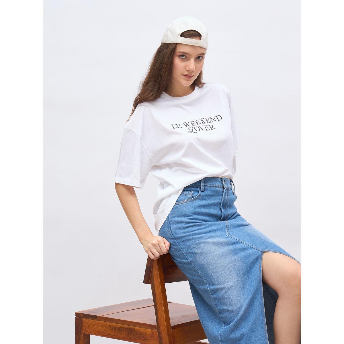 تيشيرت فضفاض مطبع بطبعة كتابة-women-clothing-tshirts-image-6