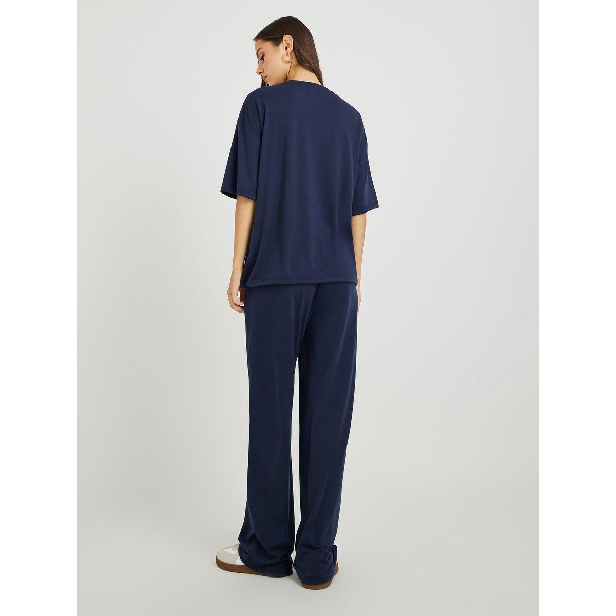 Styli Slogan Printed Short Sleeve T-Shirt and Pants Co-Ords-women-clothing-coordsets-image-6