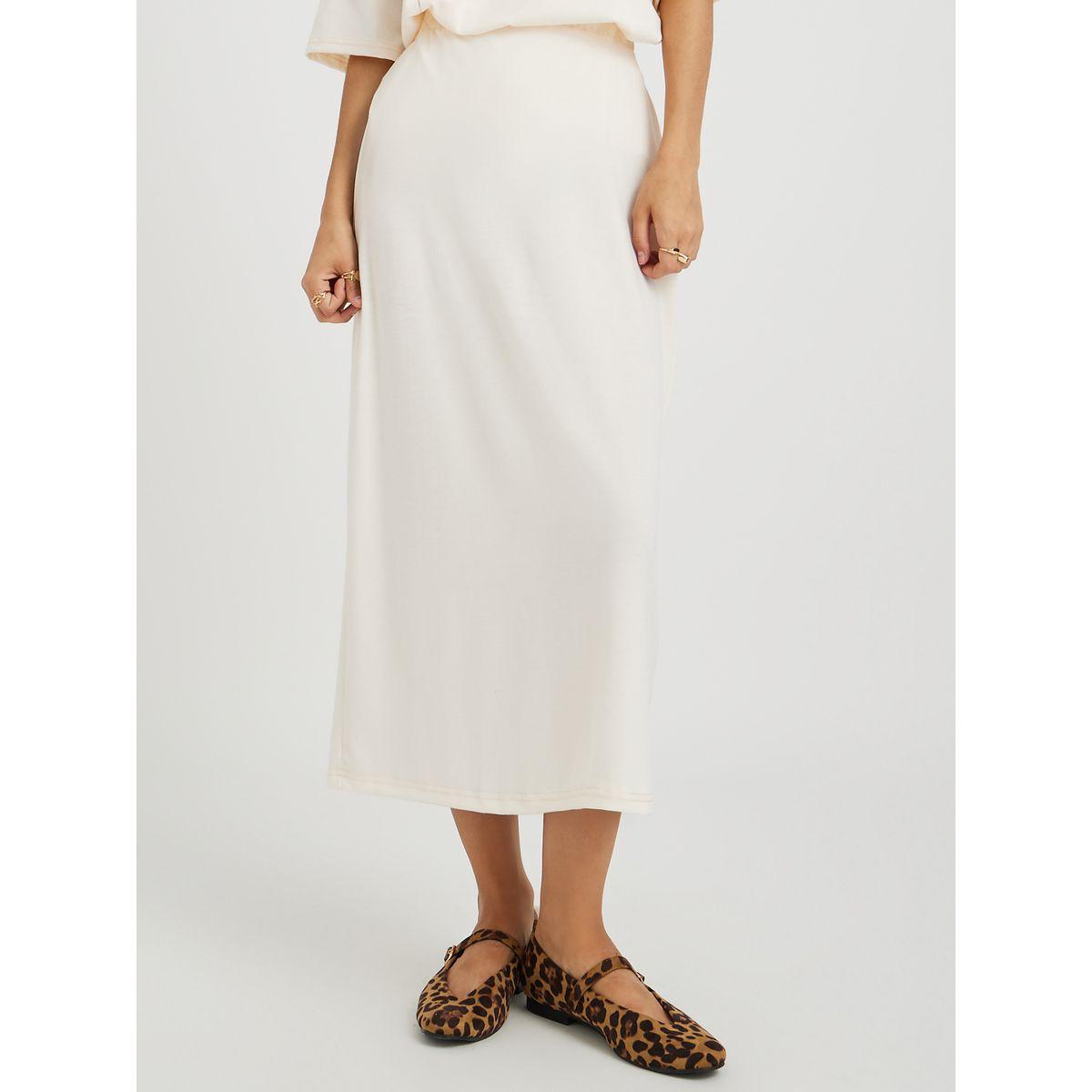 Styli Slogan Print Round Neck T-Shirt and Midi Skirt Co-Ords-women-clothing-coordsets-image-4