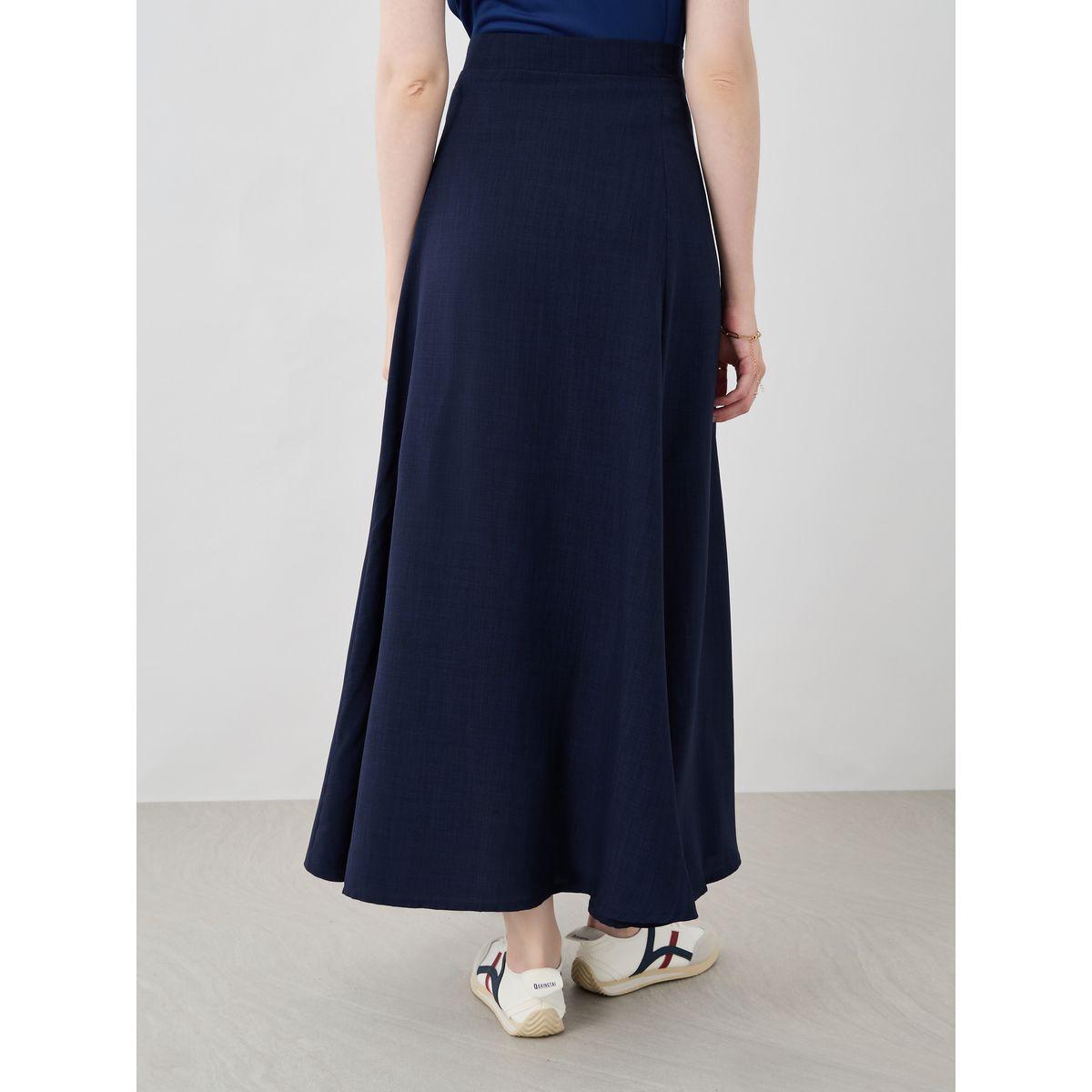 Styli Solid A-Line Maxi Skirts-women-clothing-bottoms-skirts-image-4