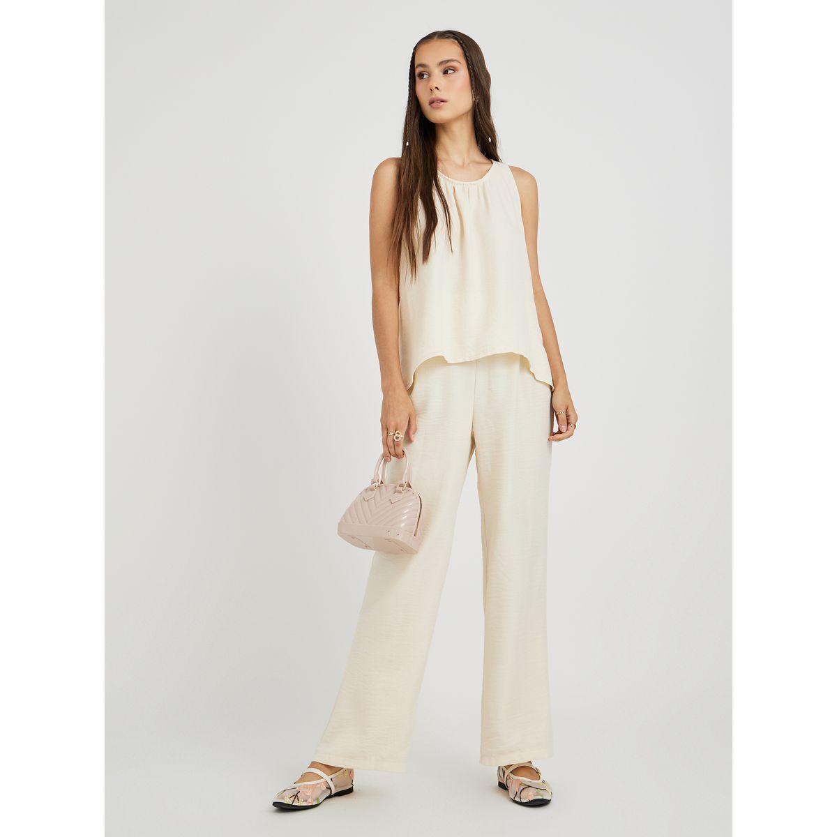 Styli Solid Tank Top and Loose Fit Pants Co-Ords-women-clothing-coordsets-image-1