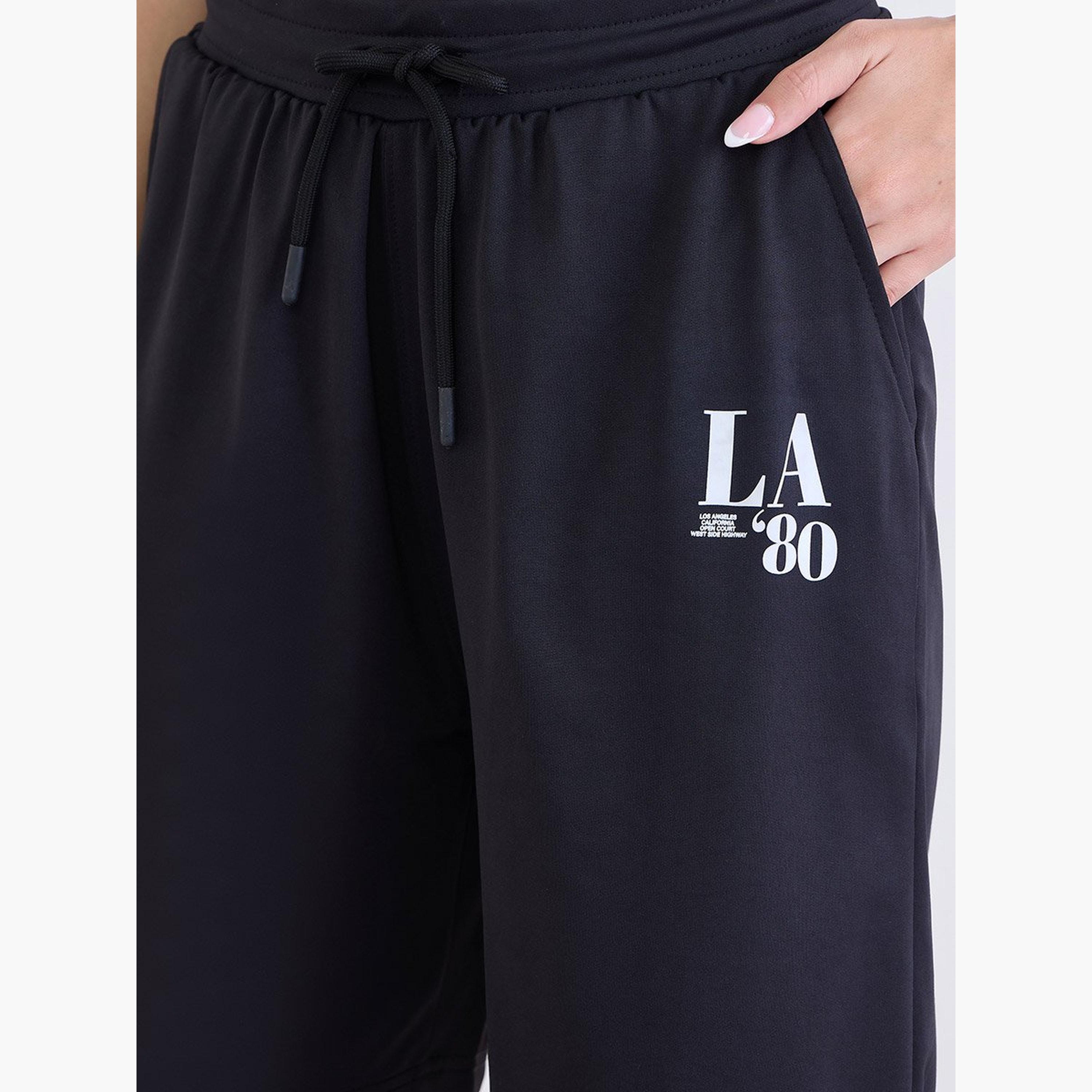 ستايلي - شورت للنساء مقاس كبير بطبعة جرافيكية لون أزرق البحري-women-clothing-bottoms-shorts-image-3