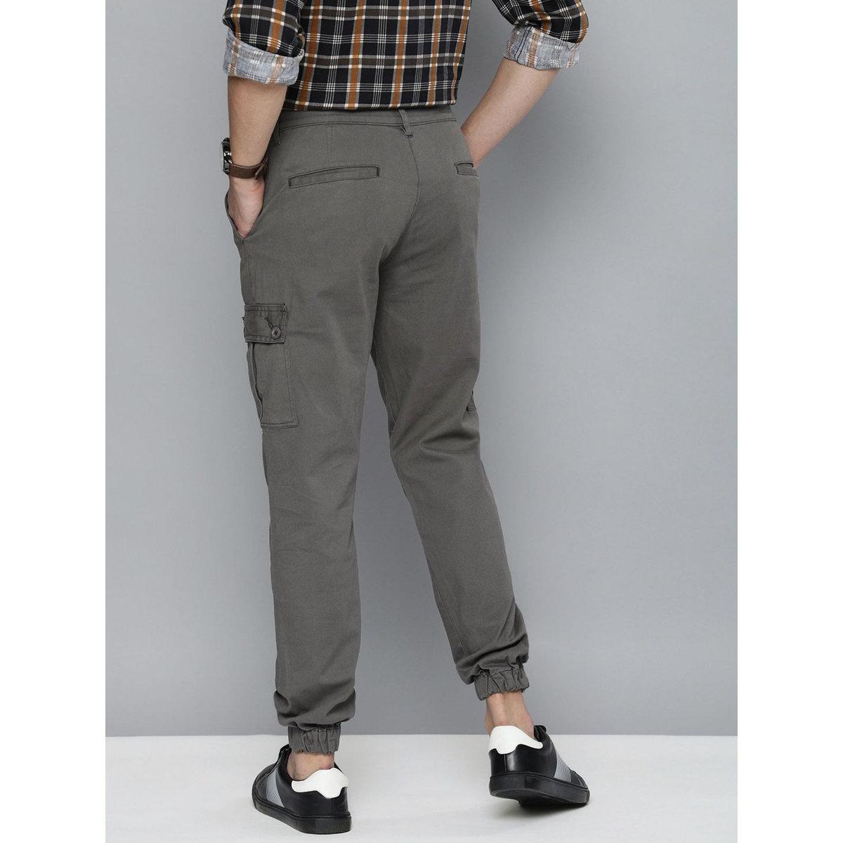 The Indian Garage Co X Styli Men Grey Slim Fit Solid Cargo Pants-men-clothing-bottoms-joggers-image-3
