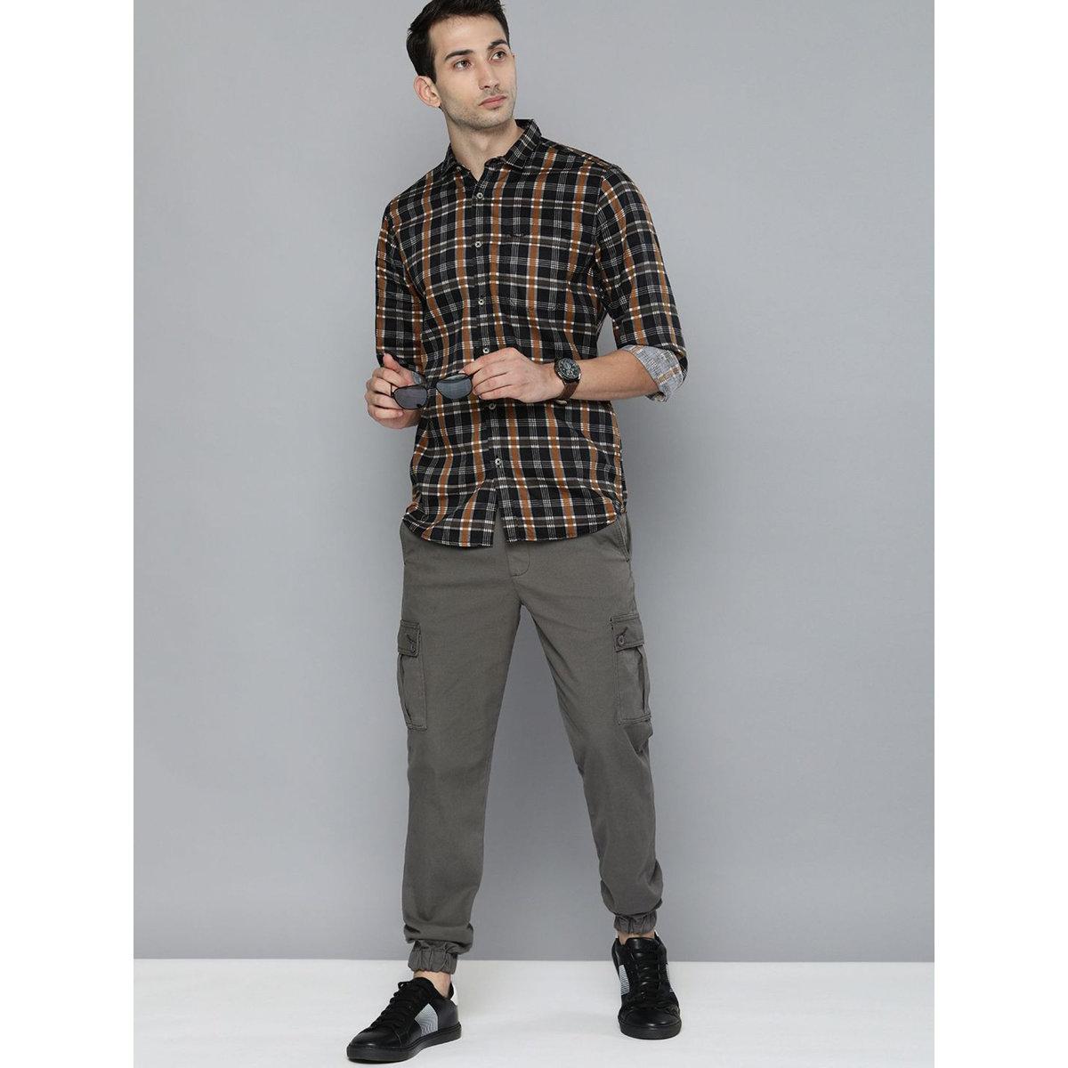 The Indian Garage Co X Styli Men Grey Slim Fit Solid Cargo Pants-men-clothing-bottoms-joggers-image-5