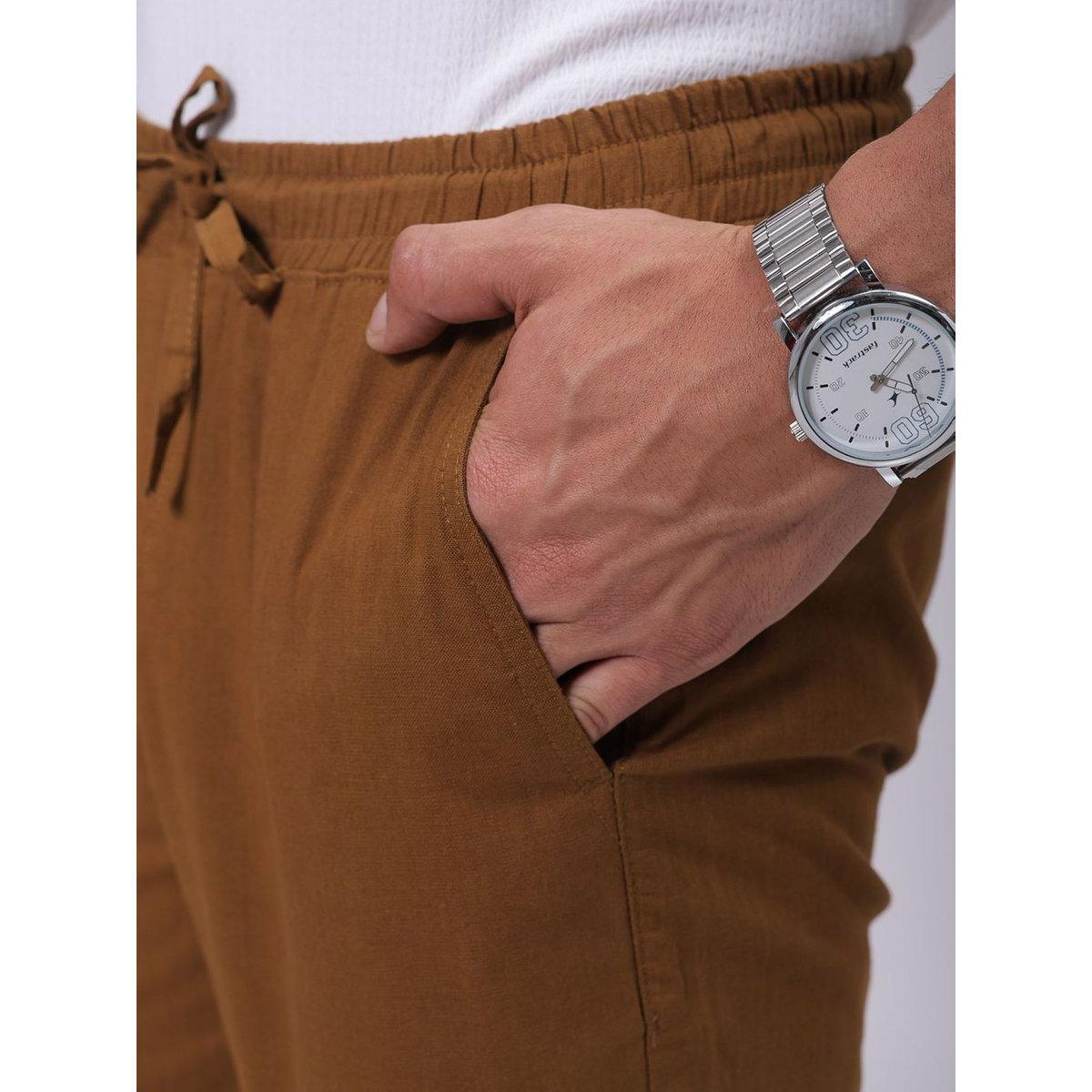 The Indian Garage Co X Styli Men Rust Slim Fit Solid Trousers-men-clothing-bottoms-trousersandchinos-trousers-image-6