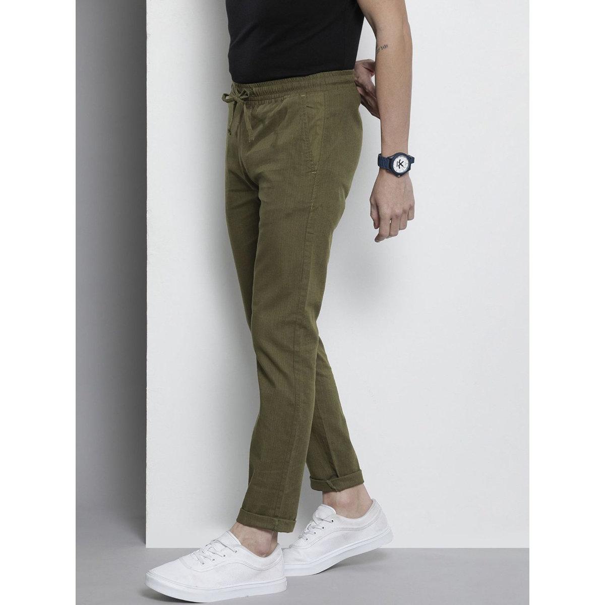 The Indian Garage Co X Styli Men Green Slim Fit Solid Joggers-men-clothing-bottoms-joggers-image-2