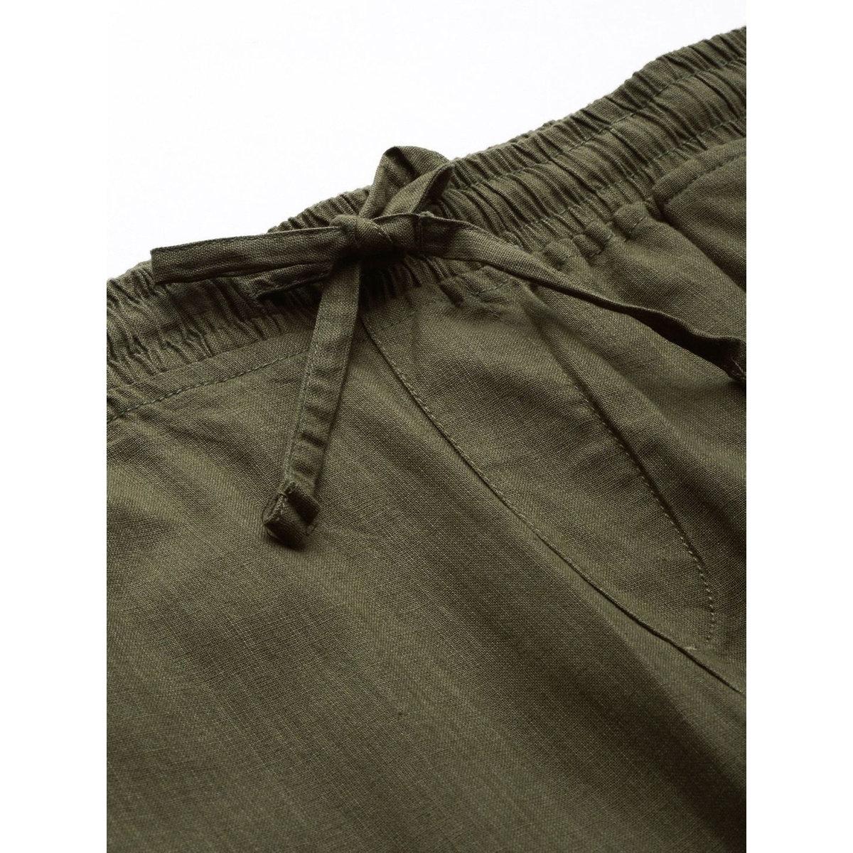 The Indian Garage Co X Styli Men Green Slim Fit Solid Joggers-men-clothing-bottoms-joggers-image-3