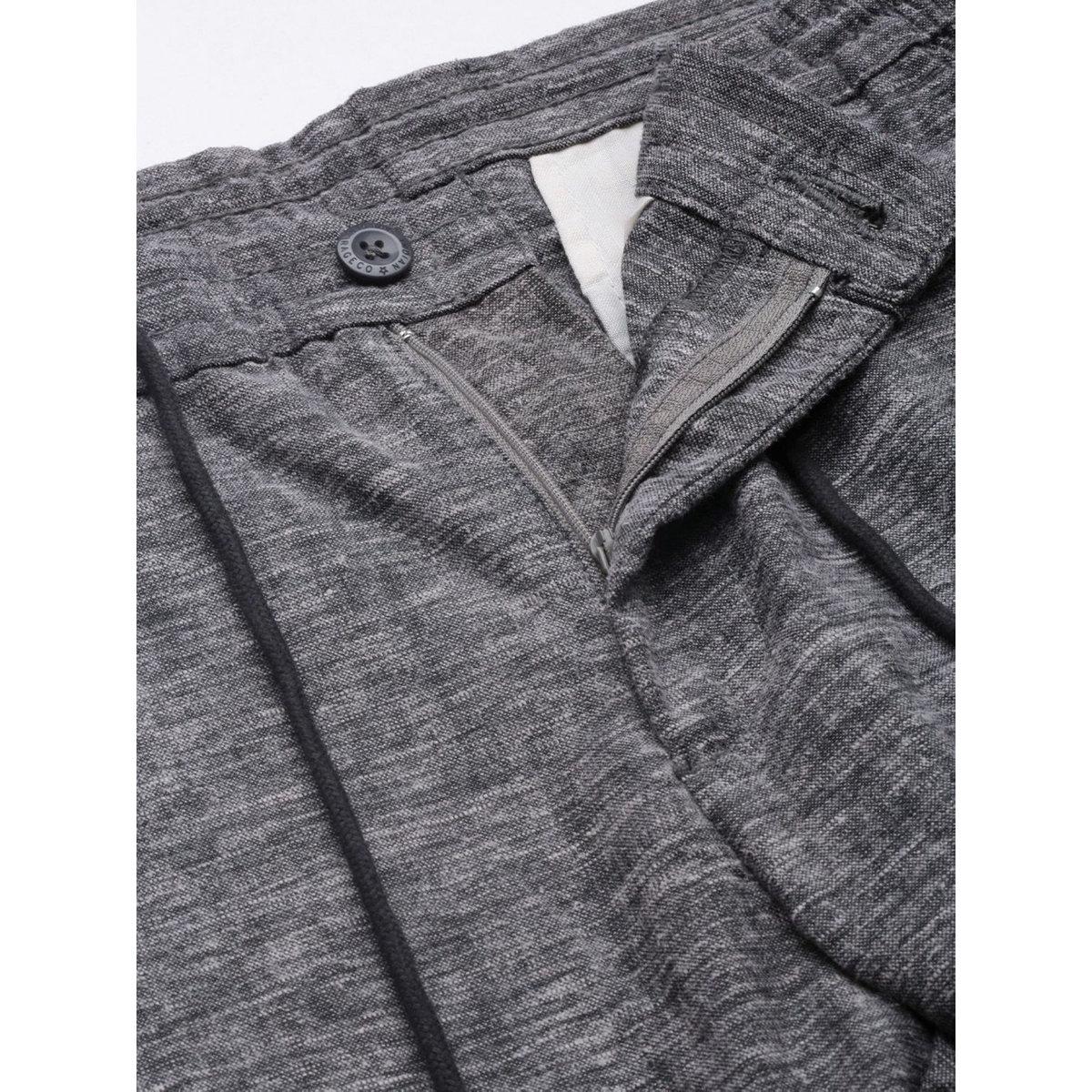The Indian Garage Co X Styli Men Black Slim Fit Melange Joggers-men-clothing-bottoms-joggers-image-3