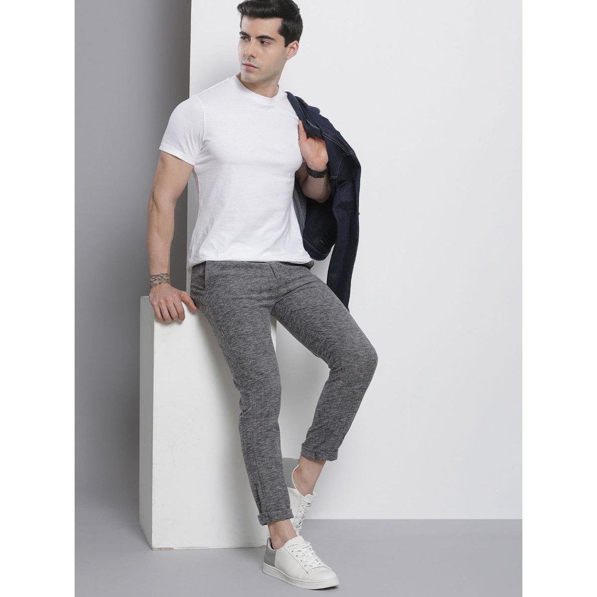 The Indian Garage Co X Styli Men Black Slim Fit Melange Joggers-men-clothing-bottoms-joggers-image-4