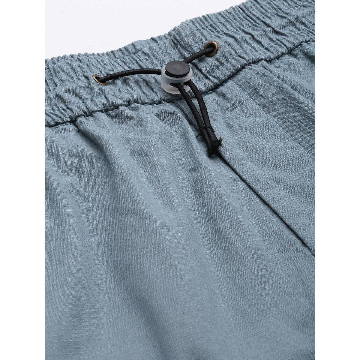 The Indian Garage Co X Styli Men Blue Slim Fit Solid Cuffed Joggers-men-clothing-bottoms-joggers-image-3