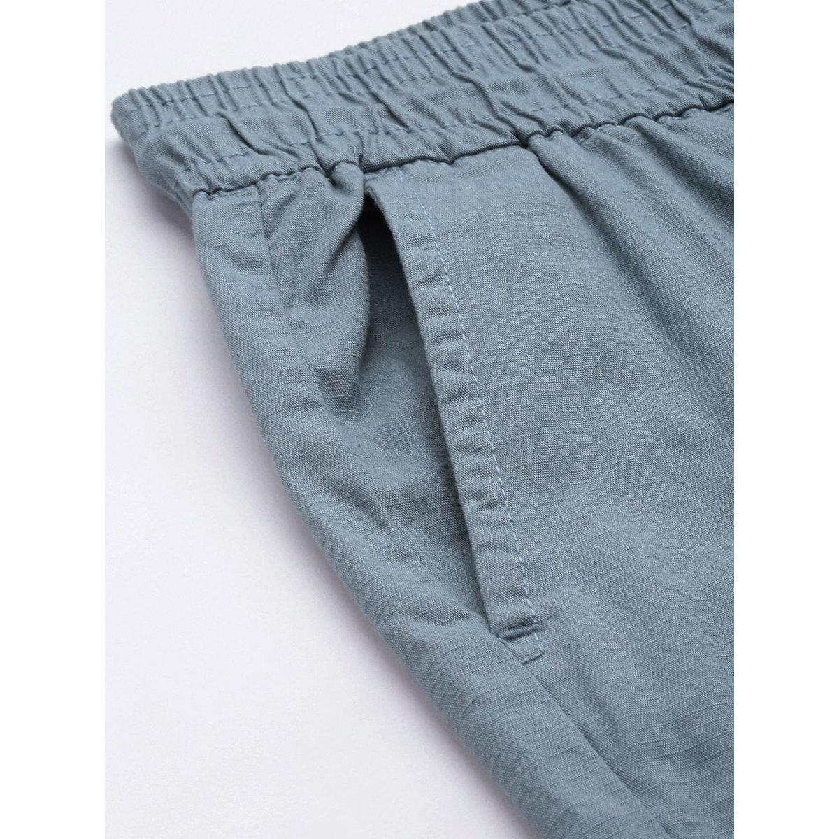 The Indian Garage Co X Styli Men Blue Slim Fit Solid Cuffed Joggers-men-clothing-bottoms-joggers-image-5