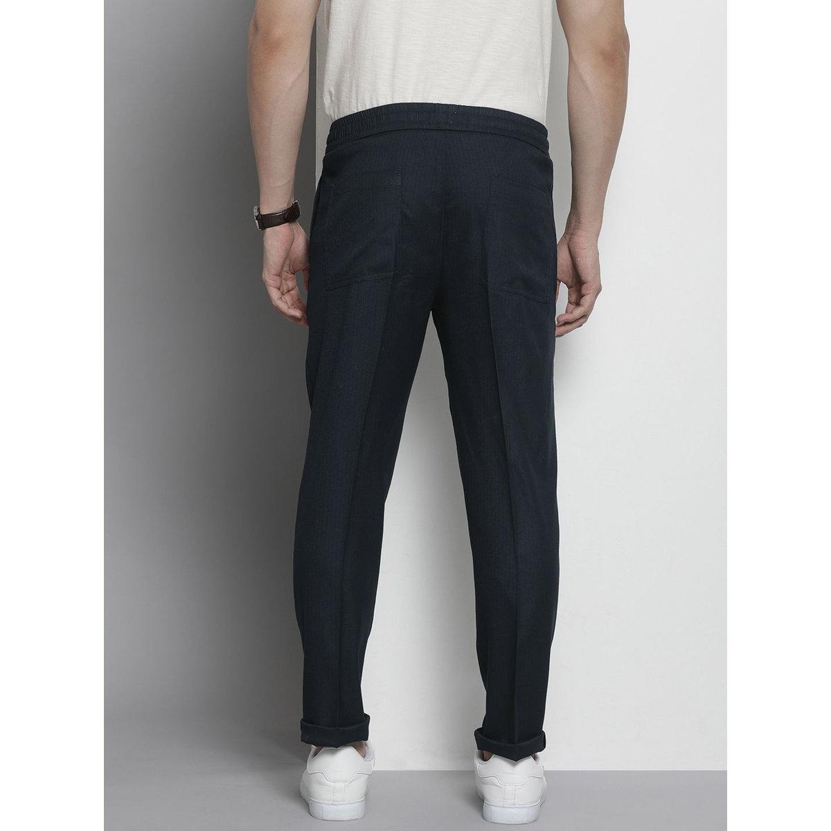 The Indian Garage Co X Styli Men Navy Regular Fit Solid Trousers-men-clothing-bottoms-trousersandchinos-trousers-image-3