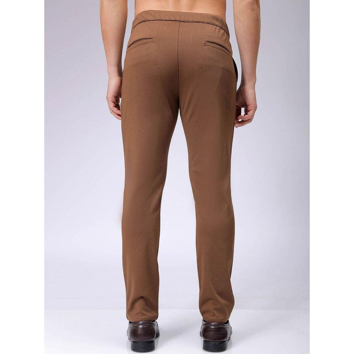 The Indian Garage Co X Styli Men Brown Slim Fit Textured Knit Trousers-men-clothing-bottoms-trousersandchinos-trousers-image-5