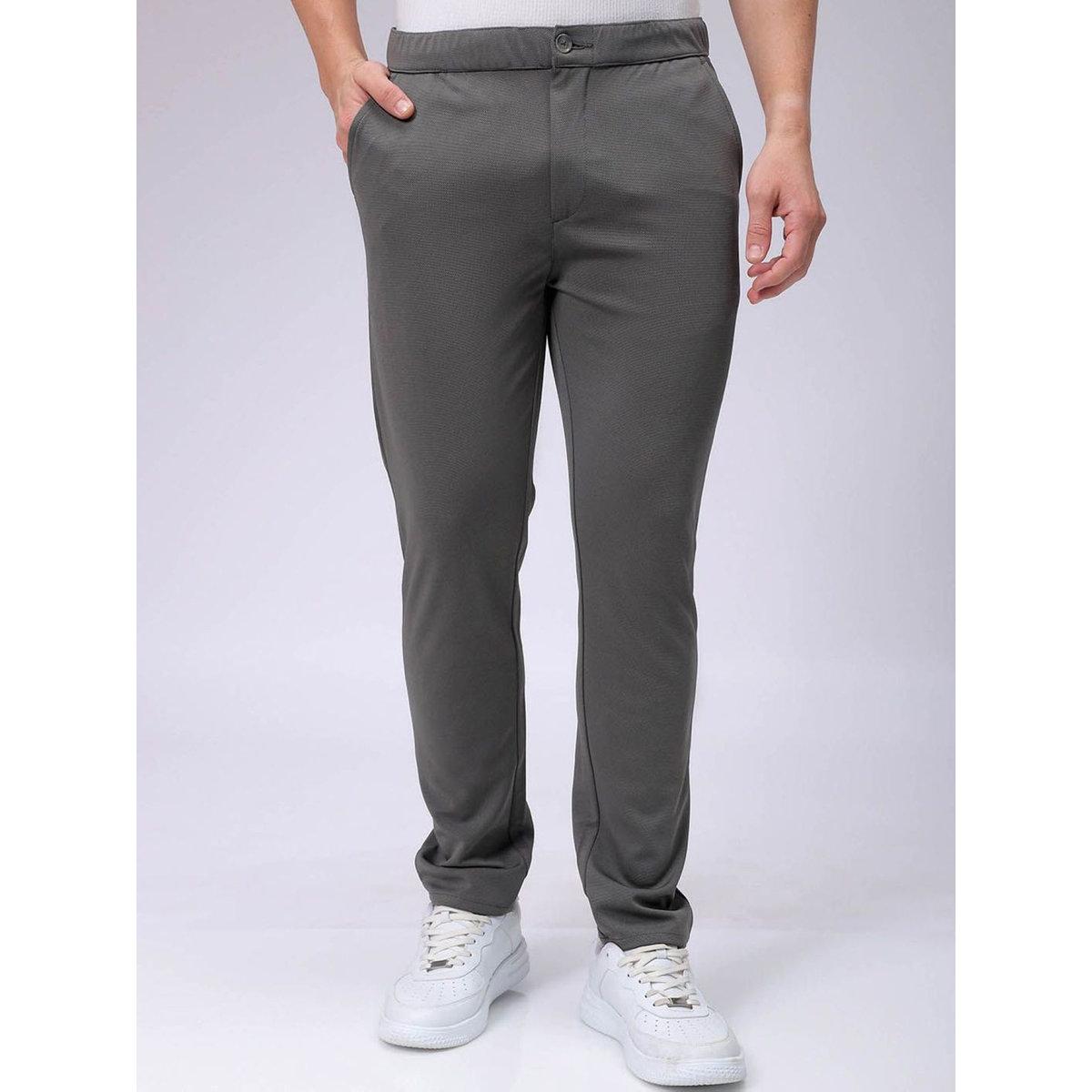 The Indian Garage Co X Styli Men Grey Slim Fit Textured Knit Trousers-men-clothing-bottoms-trousersandchinos-trousers-image-1
