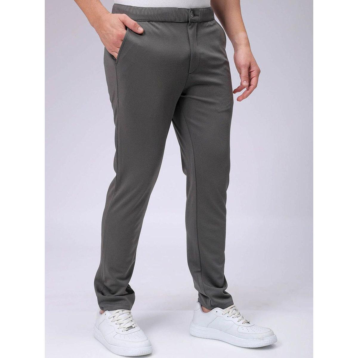 The Indian Garage Co X Styli Men Grey Slim Fit Textured Knit Trousers-men-clothing-bottoms-trousersandchinos-trousers-image-2