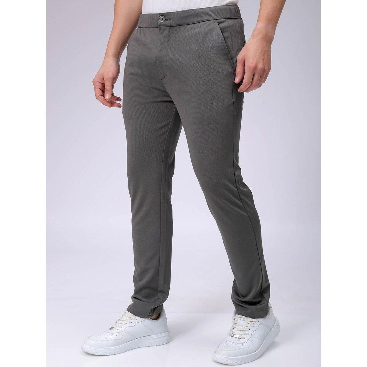The Indian Garage Co X Styli Men Grey Slim Fit Textured Knit Trousers-men-clothing-bottoms-trousersandchinos-trousers-image-3