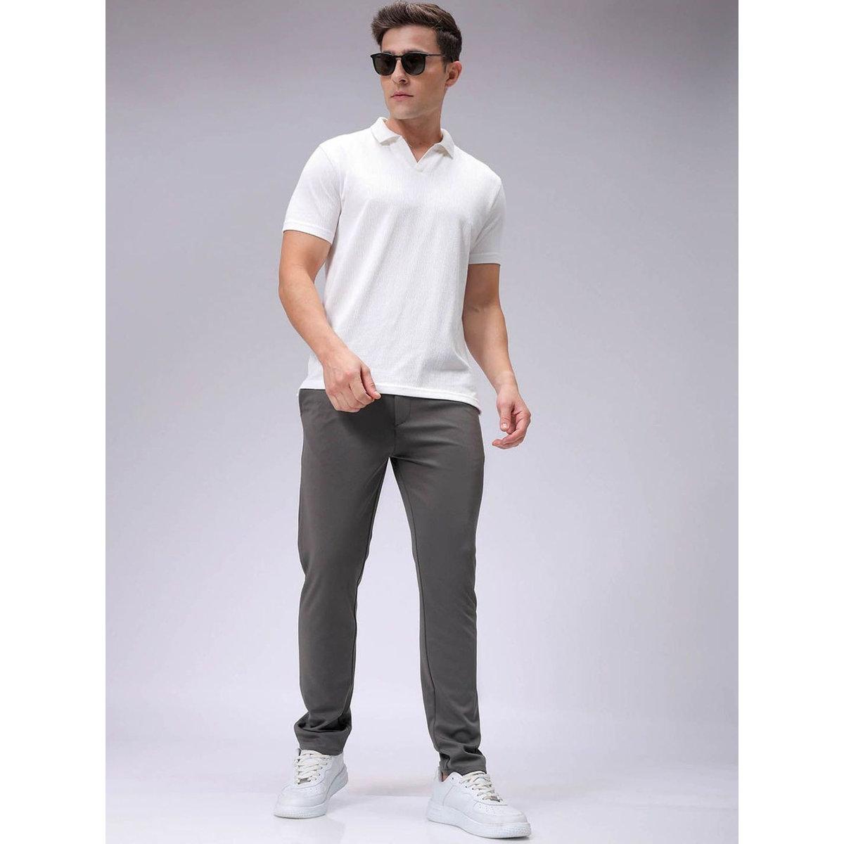 The Indian Garage Co X Styli Men Grey Slim Fit Textured Knit Trousers-men-clothing-bottoms-trousersandchinos-trousers-image-4