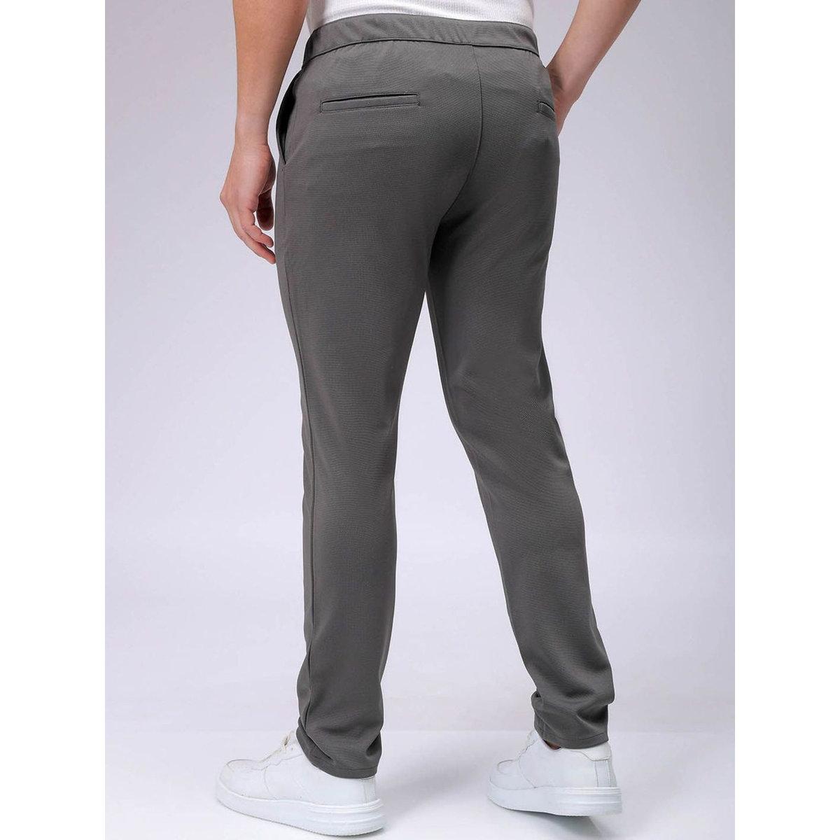 The Indian Garage Co X Styli Men Grey Slim Fit Textured Knit Trousers-men-clothing-bottoms-trousersandchinos-trousers-image-5