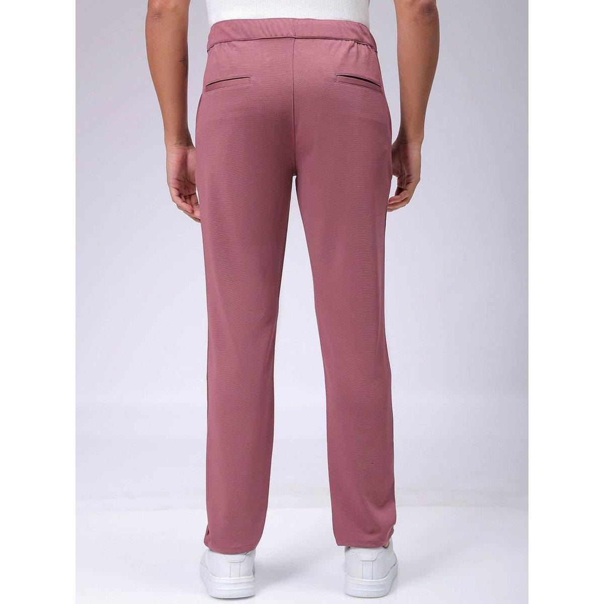 The Indian Garage Co X Styli Men Pink Slim Fit Textured Knit Trousers-men-clothing-bottoms-trousersandchinos-trousers-image-5
