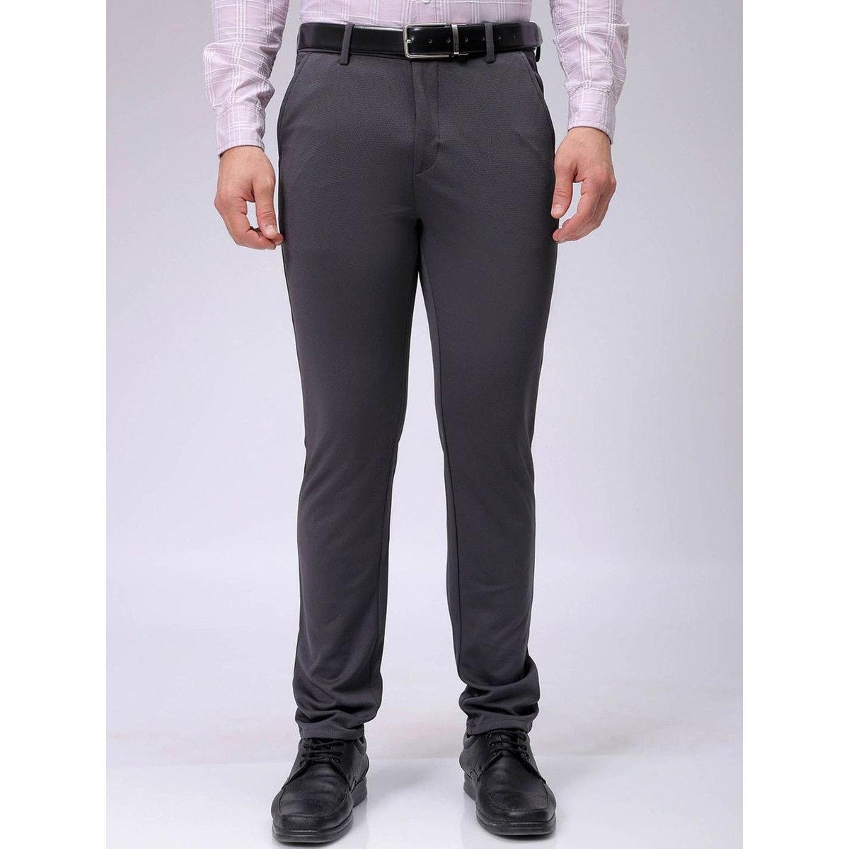 The Indian Garage Co X Styli Men Charcoal Slim Fit Textured Knit Trousers-men-clothing-bottoms-trousersandchinos-trousers-image-1