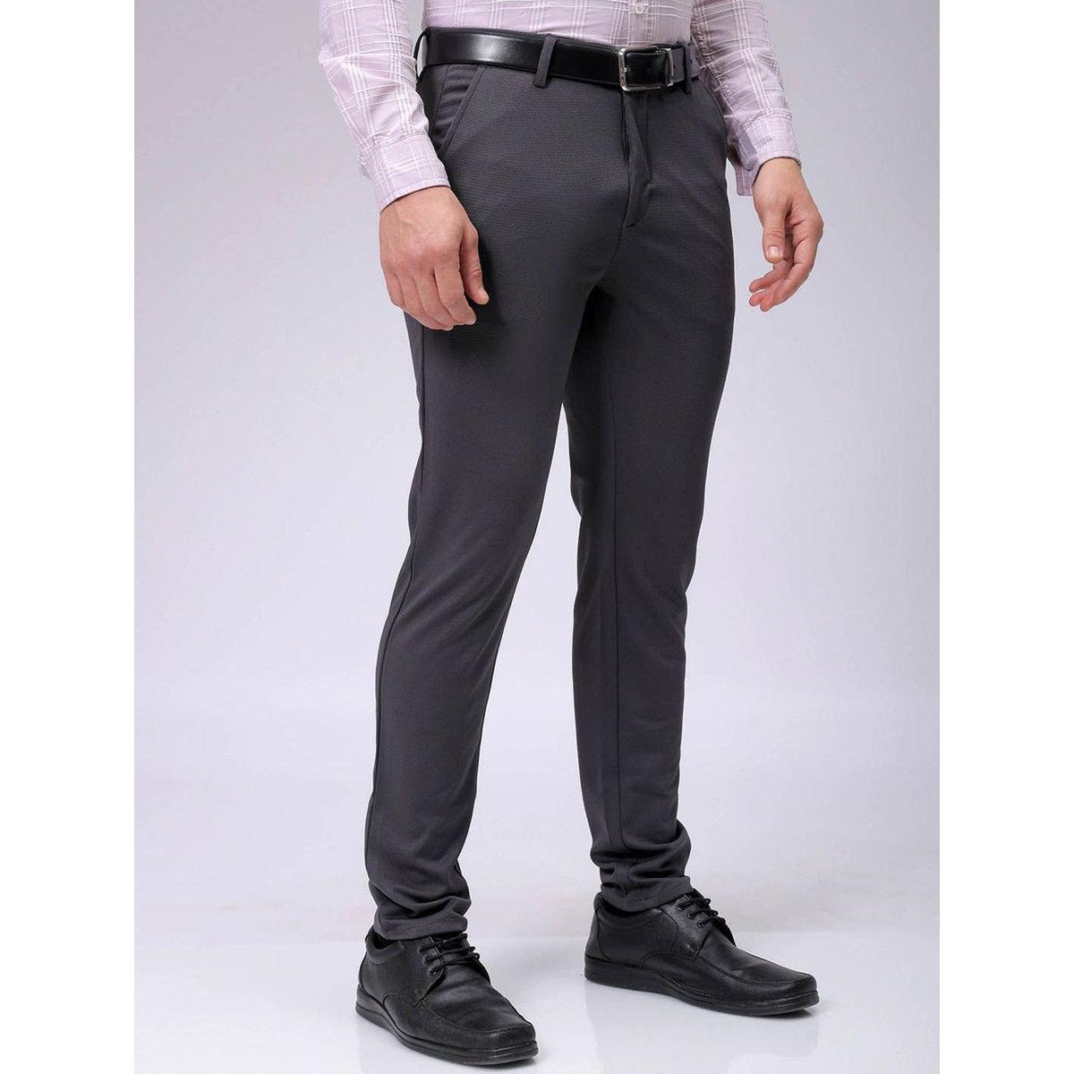 The Indian Garage Co X Styli Men Charcoal Slim Fit Textured Knit Trousers-men-clothing-bottoms-trousersandchinos-trousers-image-2