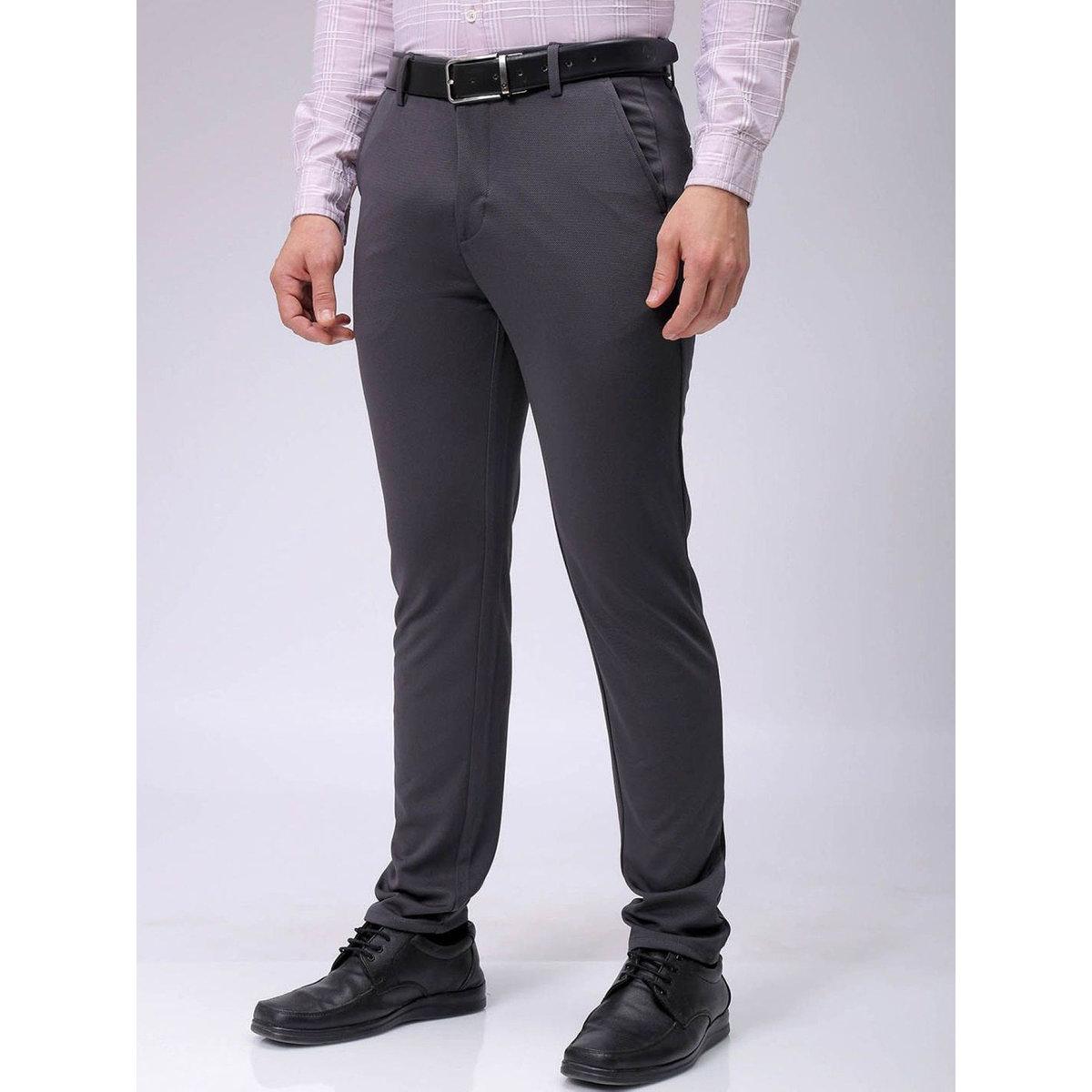 The Indian Garage Co X Styli Men Charcoal Slim Fit Textured Knit Trousers-men-clothing-bottoms-trousersandchinos-trousers-image-3