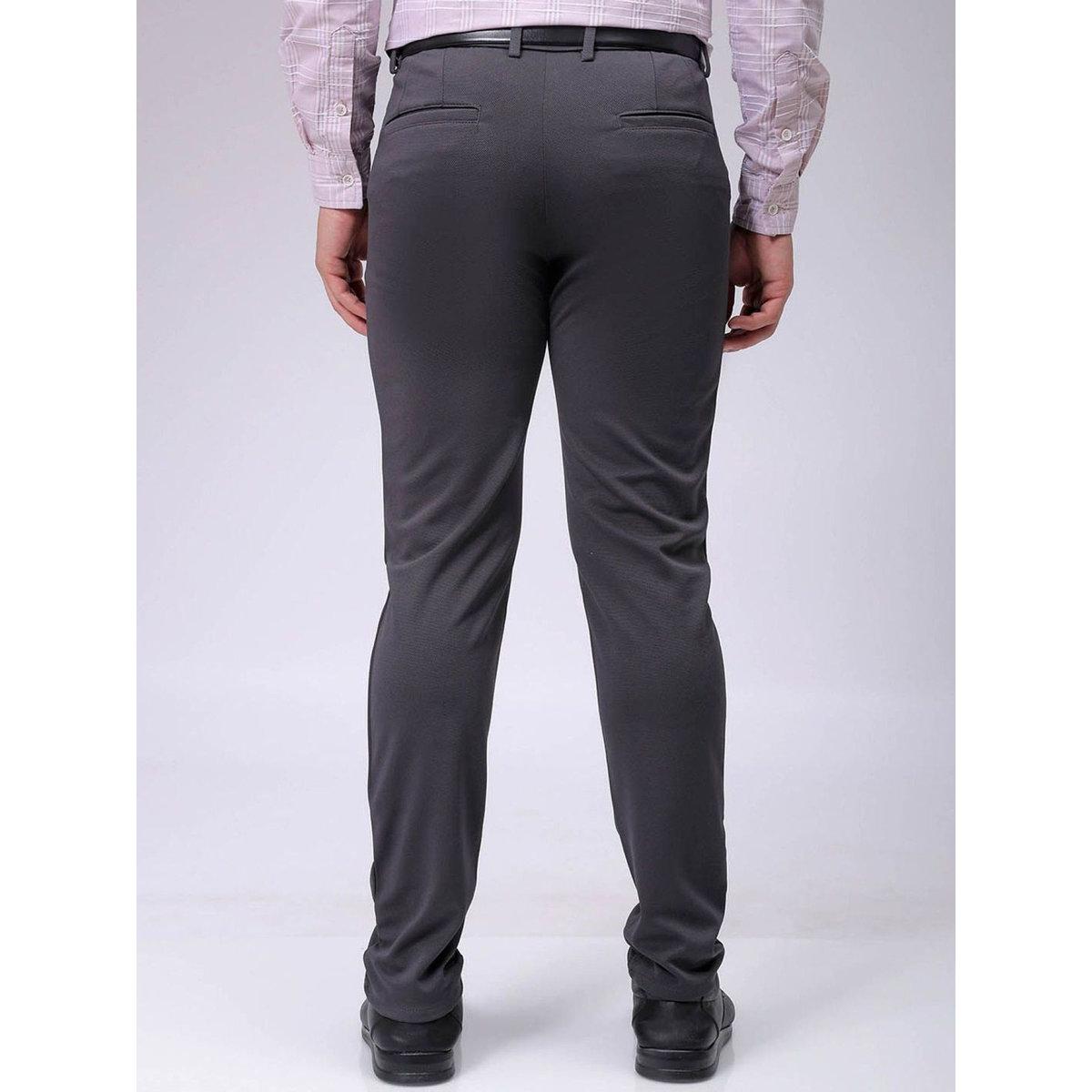 The Indian Garage Co X Styli Men Charcoal Slim Fit Textured Knit Trousers-men-clothing-bottoms-trousersandchinos-trousers-image-5
