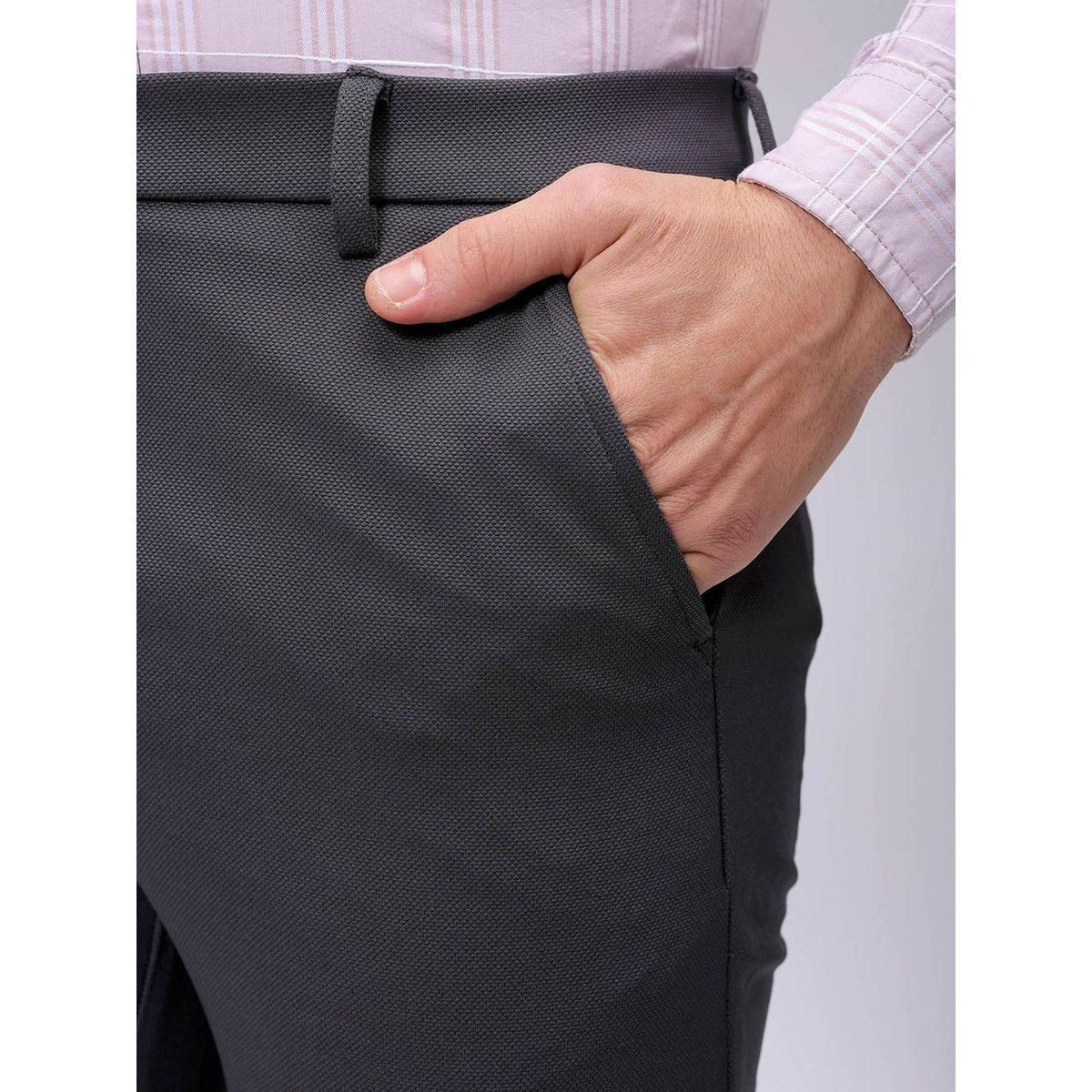 The Indian Garage Co X Styli Men Charcoal Slim Fit Textured Knit Trousers-men-clothing-bottoms-trousersandchinos-trousers-image-7