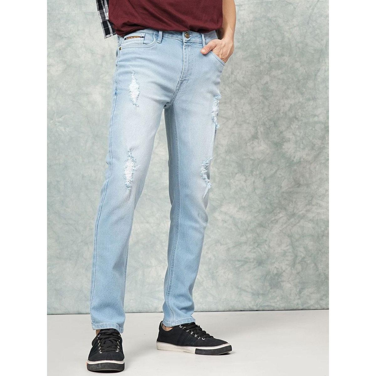 بنطال جينز بقصة سليم فيت مع تفاصيل ممزقة-men-clothing-bottoms-jeans-image-2