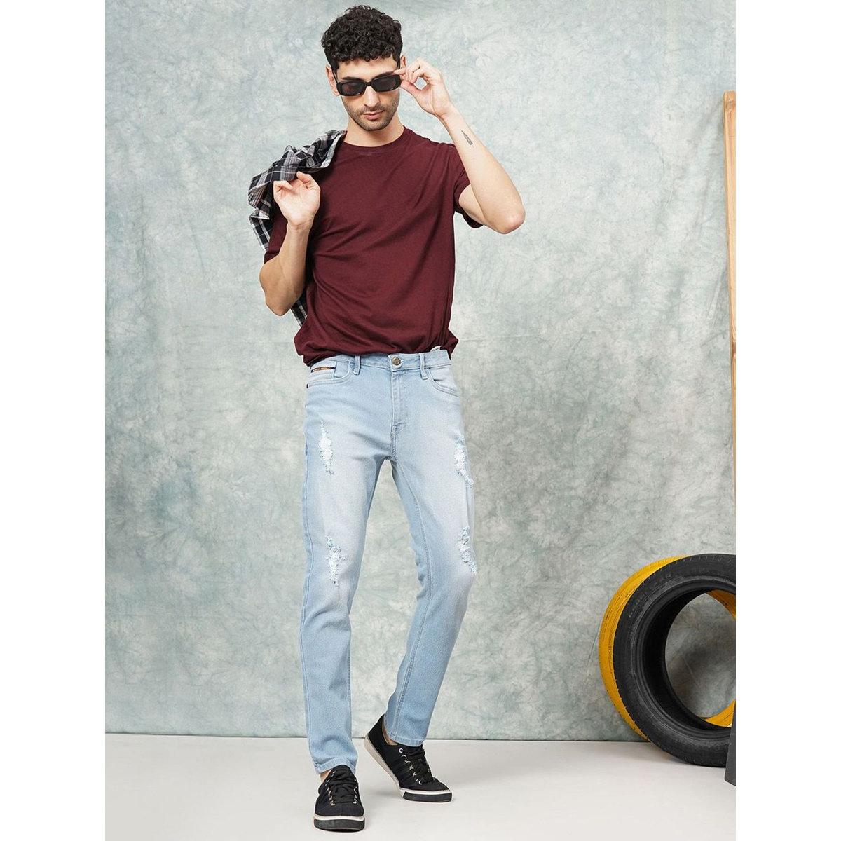 بنطال جينز بقصة سليم فيت مع تفاصيل ممزقة-men-clothing-bottoms-jeans-image-4