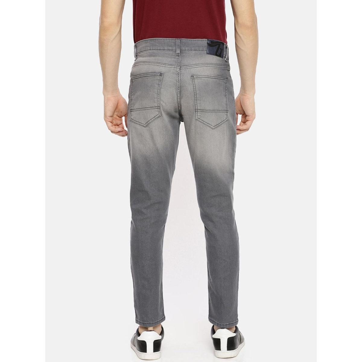 The Indian Garage Co Men Grey Mid Rise Slim Fit Faded Jeans-men-clothing-bottoms-jeans-image-3